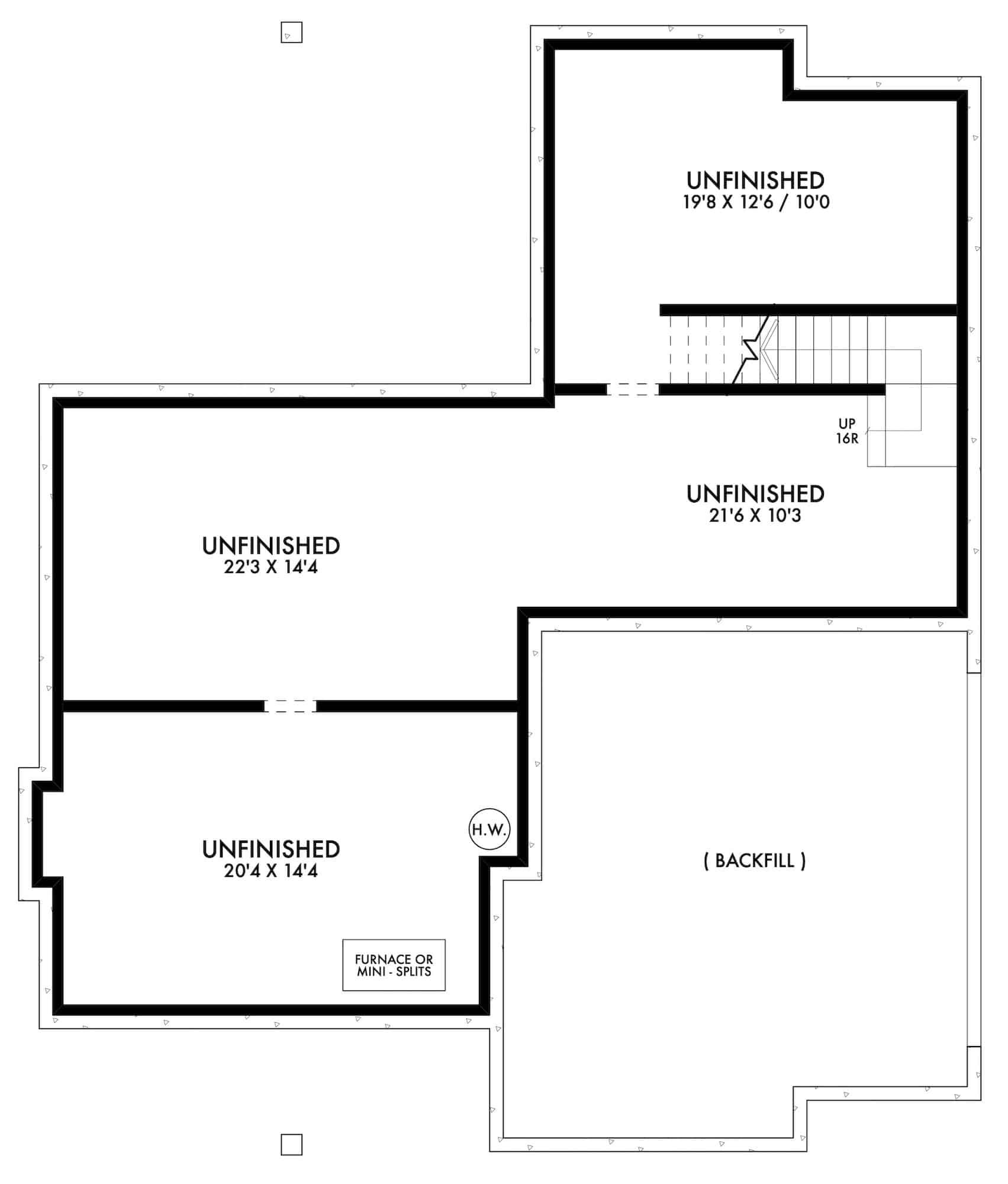Basement of Contemporary Plan #211-1046