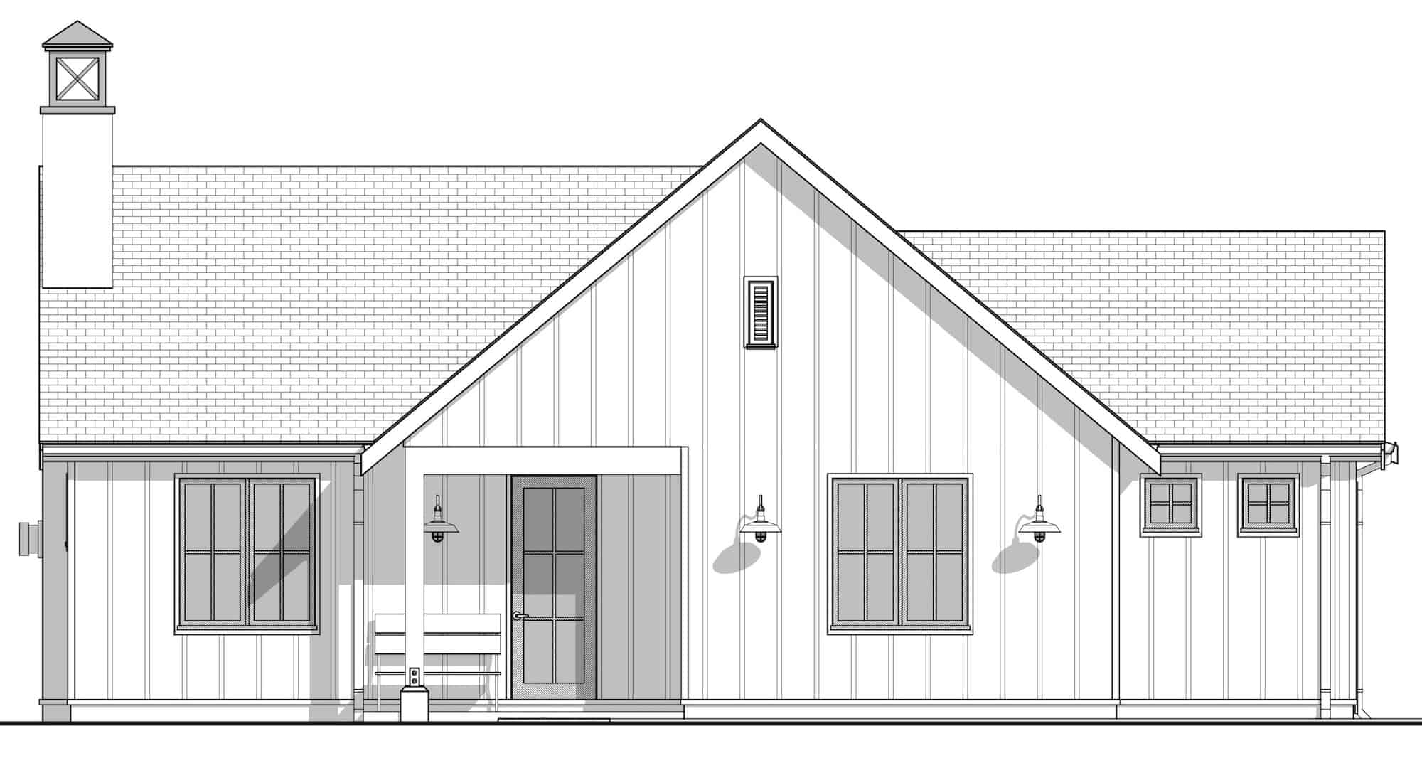 Home Plan Front Elevation of this 2-Bedroom,1300 Sq Ft Plan -211-1046