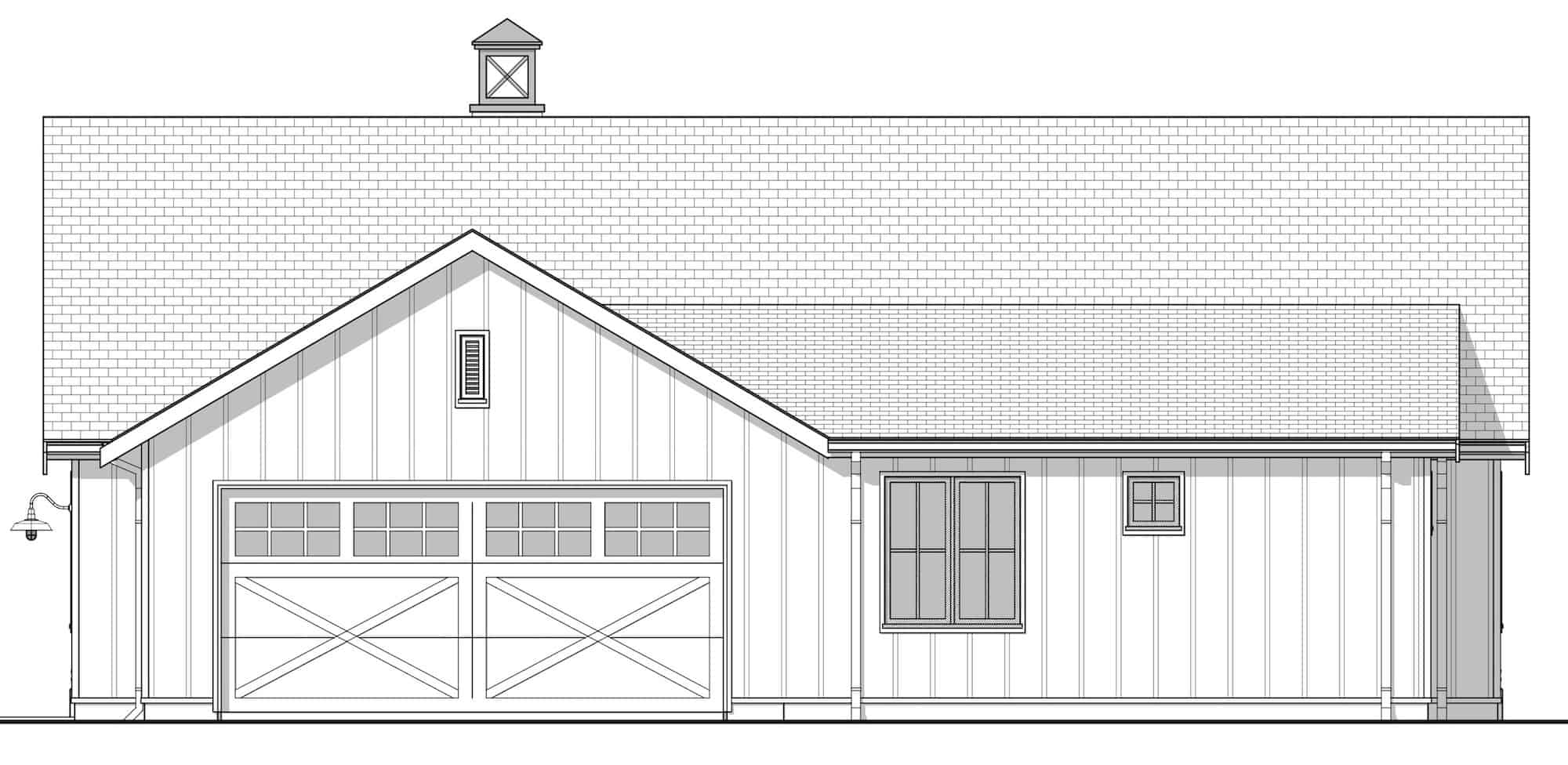 Home Plan Right Elevation of this 2-Bedroom,1300 Sq Ft Plan -211-1046