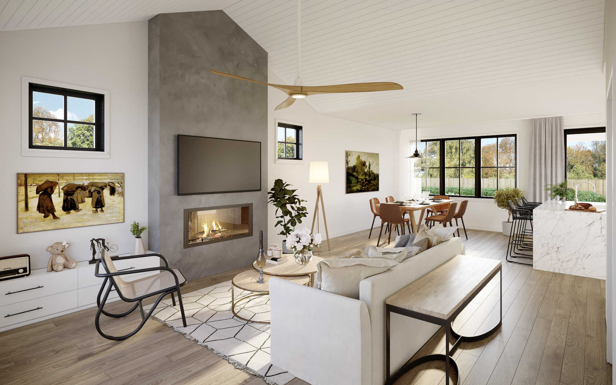 Living Room of this 2-Bedroom,1300 Sq Ft Plan -211-1046