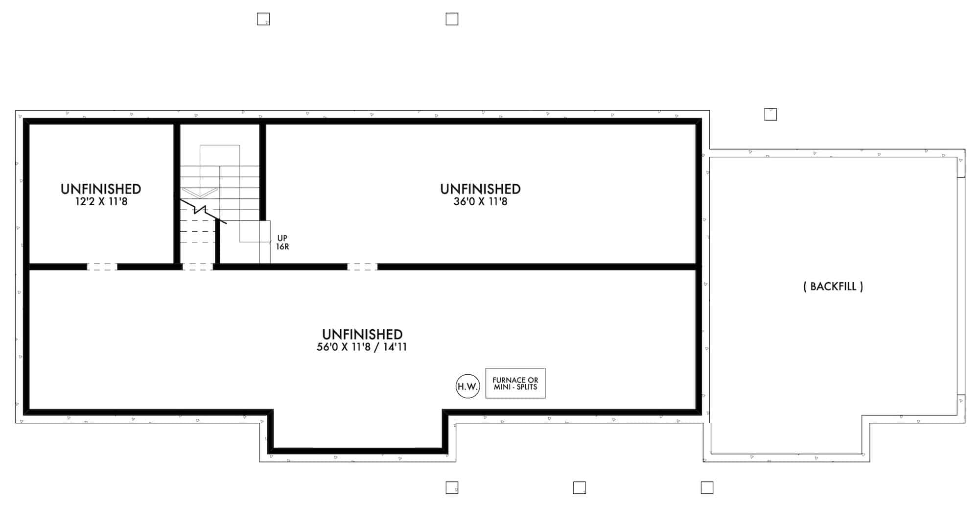 Basement of Ranch Plan #211-1047