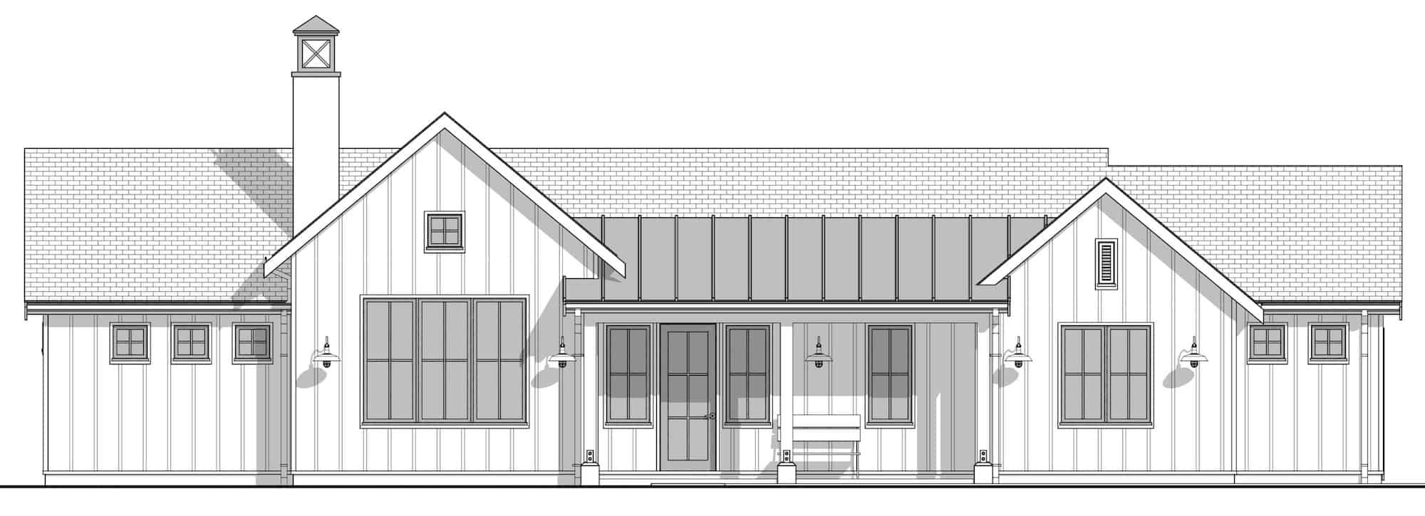 Home Plan Front Elevation of this 2-Bedroom,1400 Sq Ft Plan -211-1047