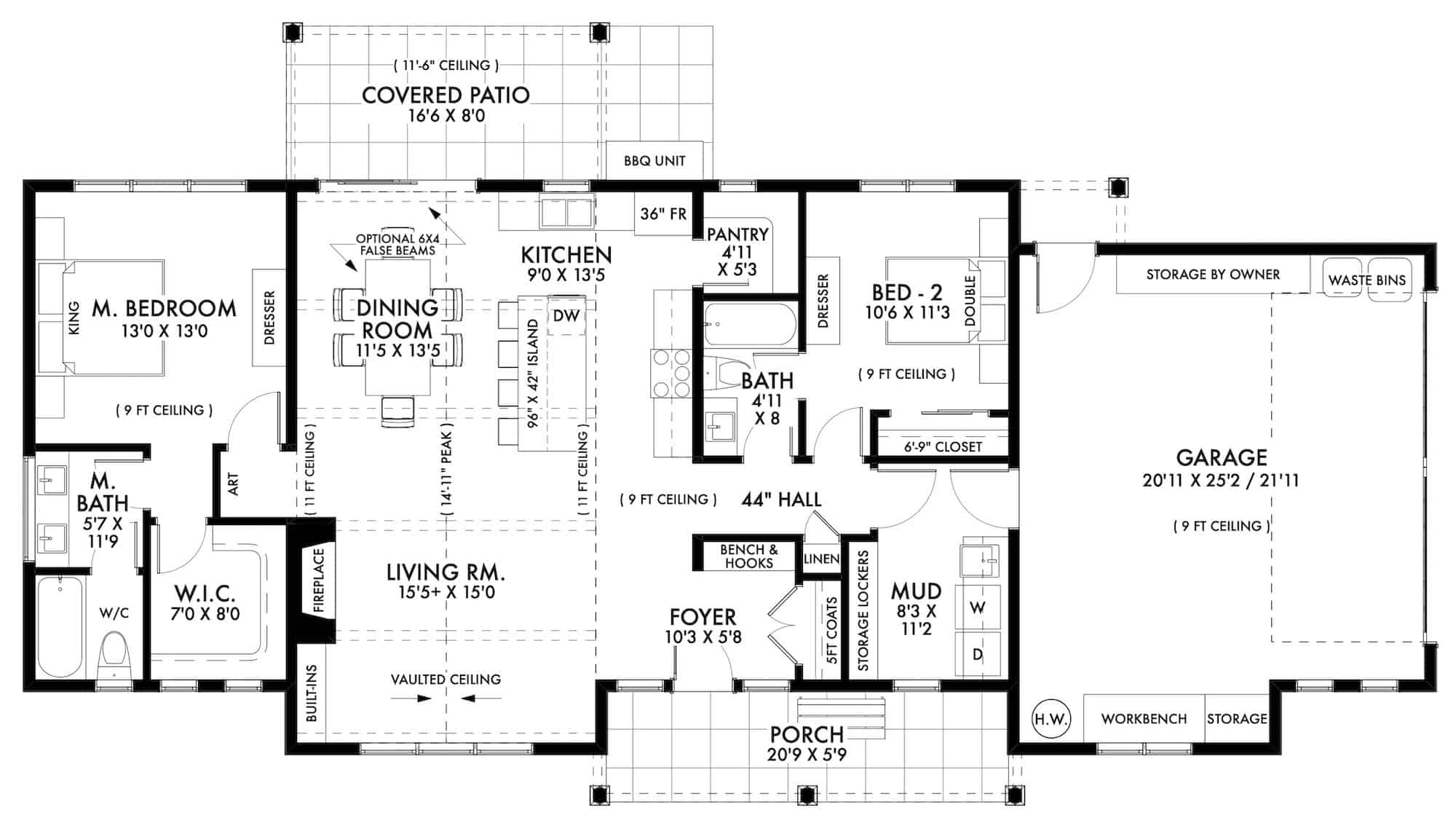 Main Level of Ranch Plan #211-1047