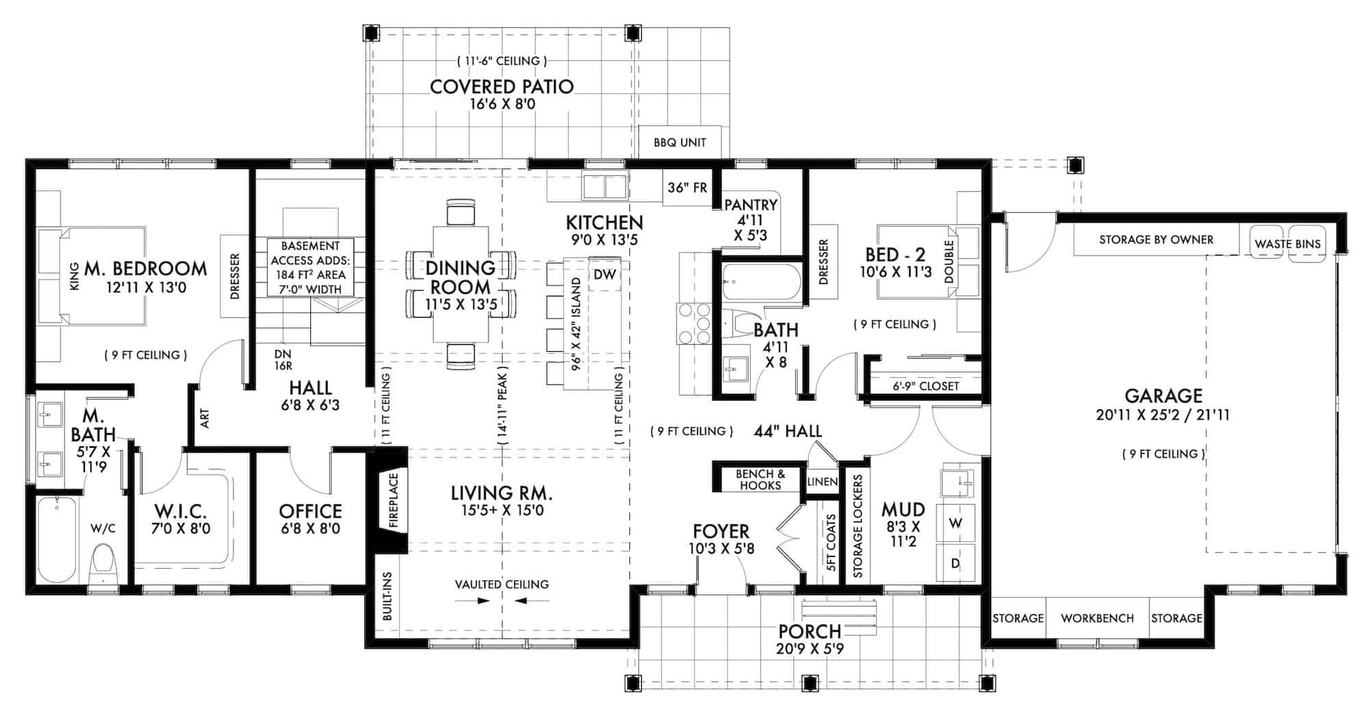 Main Level of Ranch Plan #211-1047