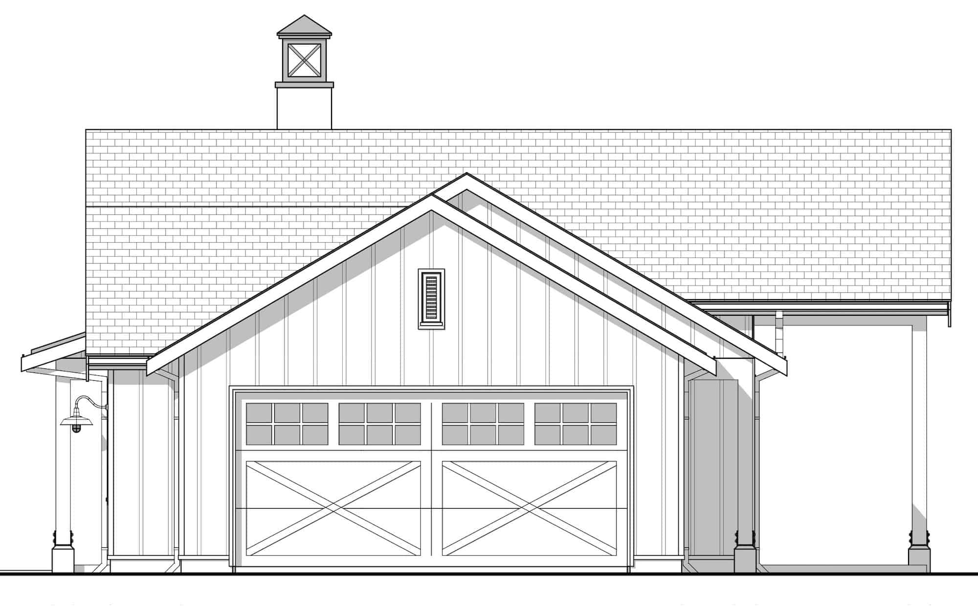 Home Plan Right Elevation of this 2-Bedroom,1400 Sq Ft Plan -211-1047