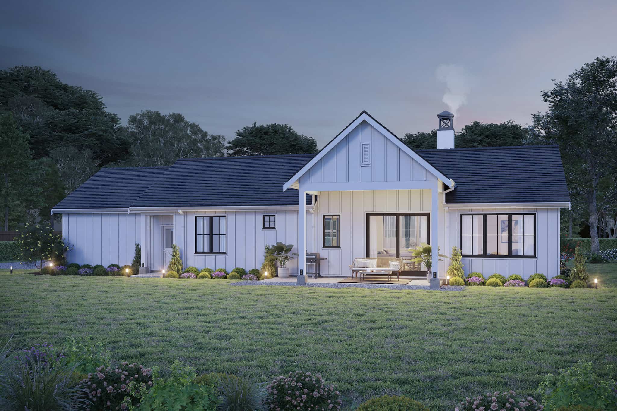 Home at Night of this 2-Bedroom,1400 Sq Ft Plan -211-1047
