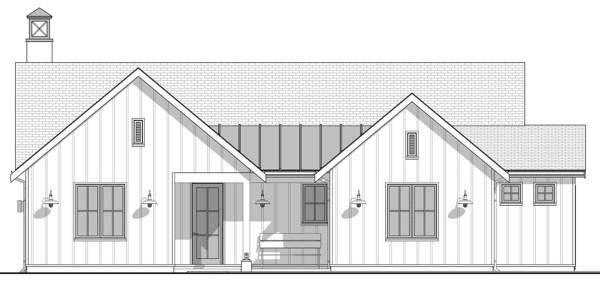 Home Plan Front Elevation of this 2-Bedroom,1500 Sq Ft Plan -211-1048