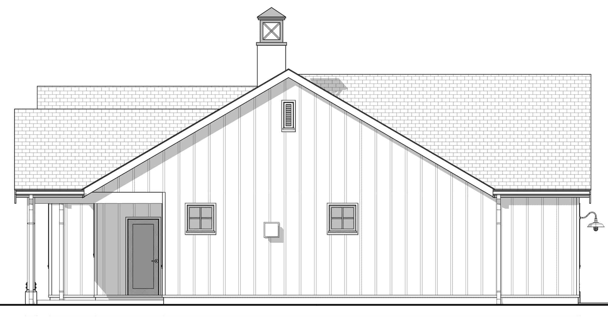Home Plan Left Elevation of this 2-Bedroom,1500 Sq Ft Plan -211-1048