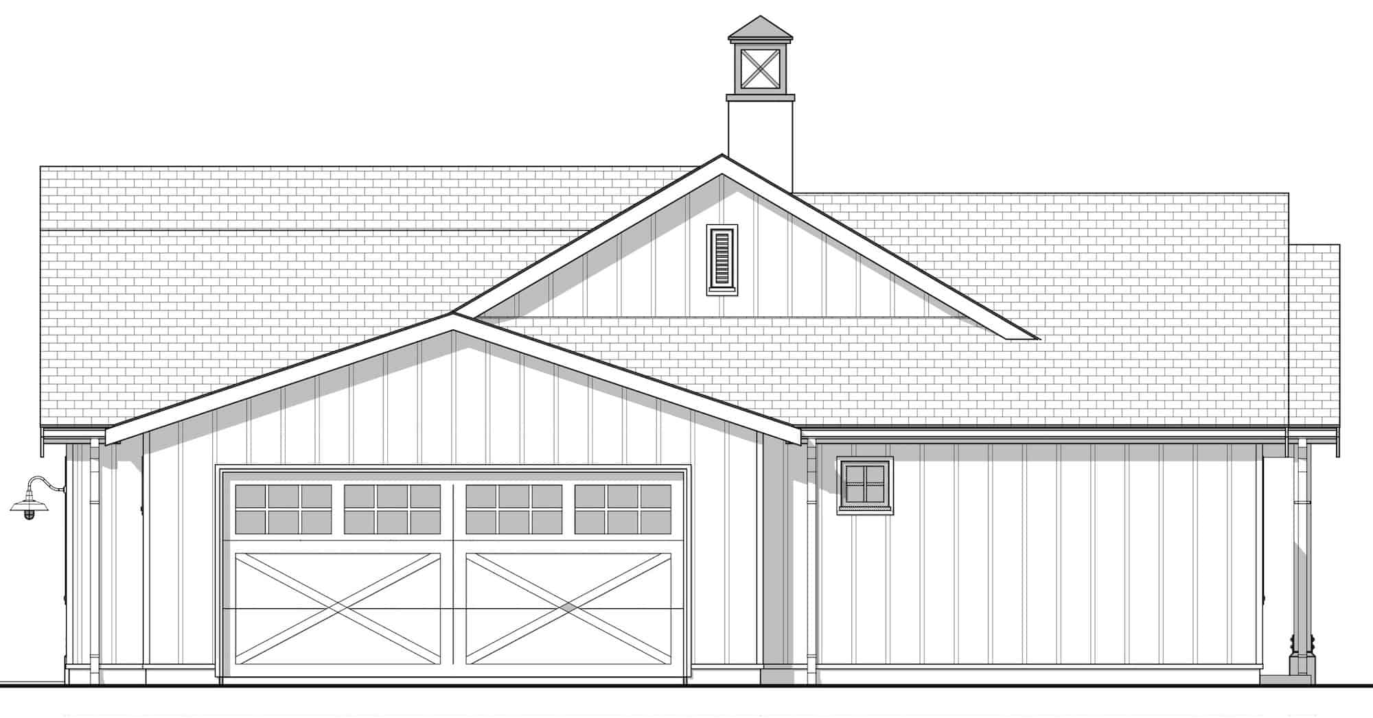 Home Plan Right Elevation of this 2-Bedroom,1500 Sq Ft Plan -211-1048