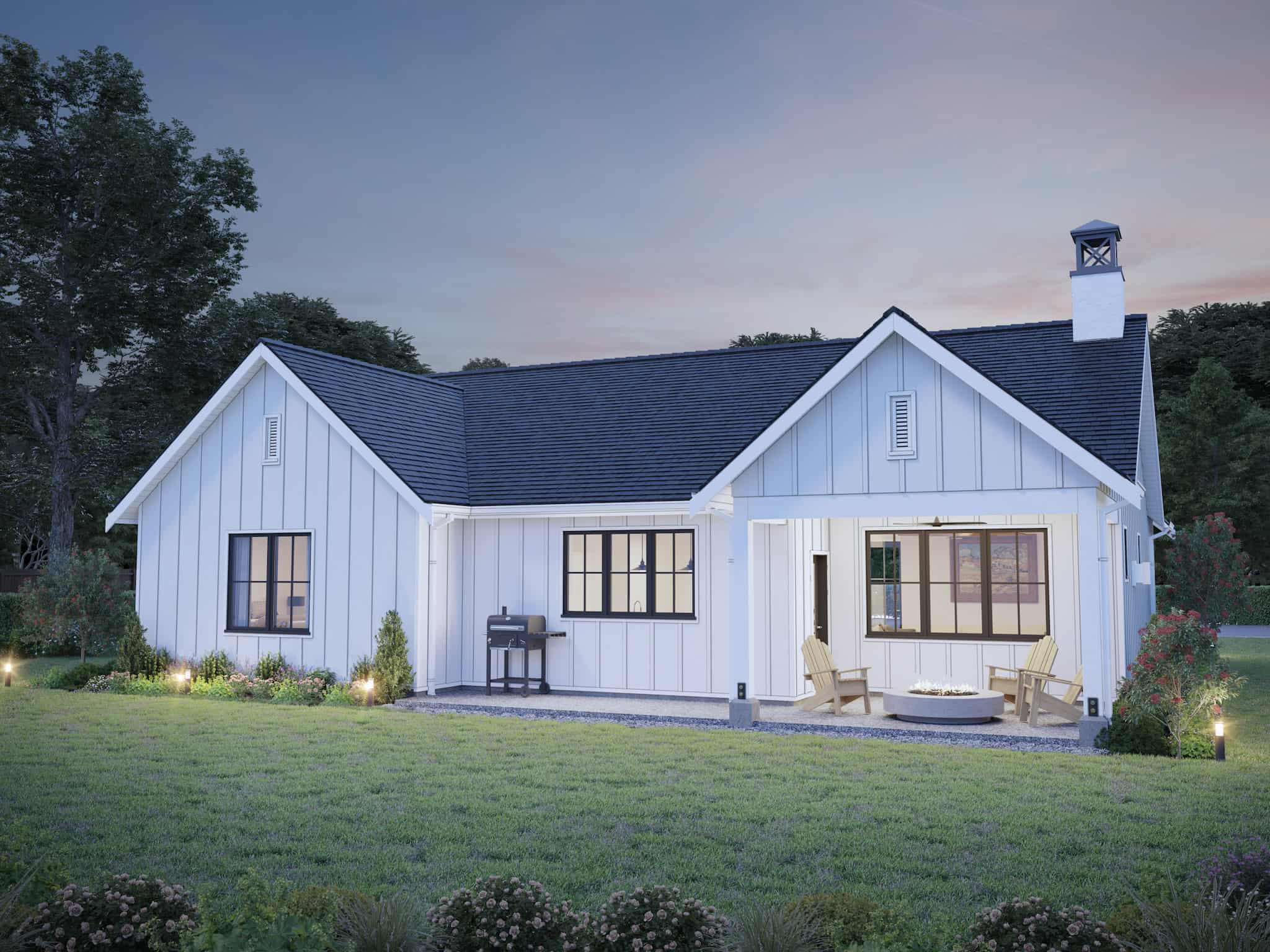 Home at Night of this 2-Bedroom,1500 Sq Ft Plan -211-1048