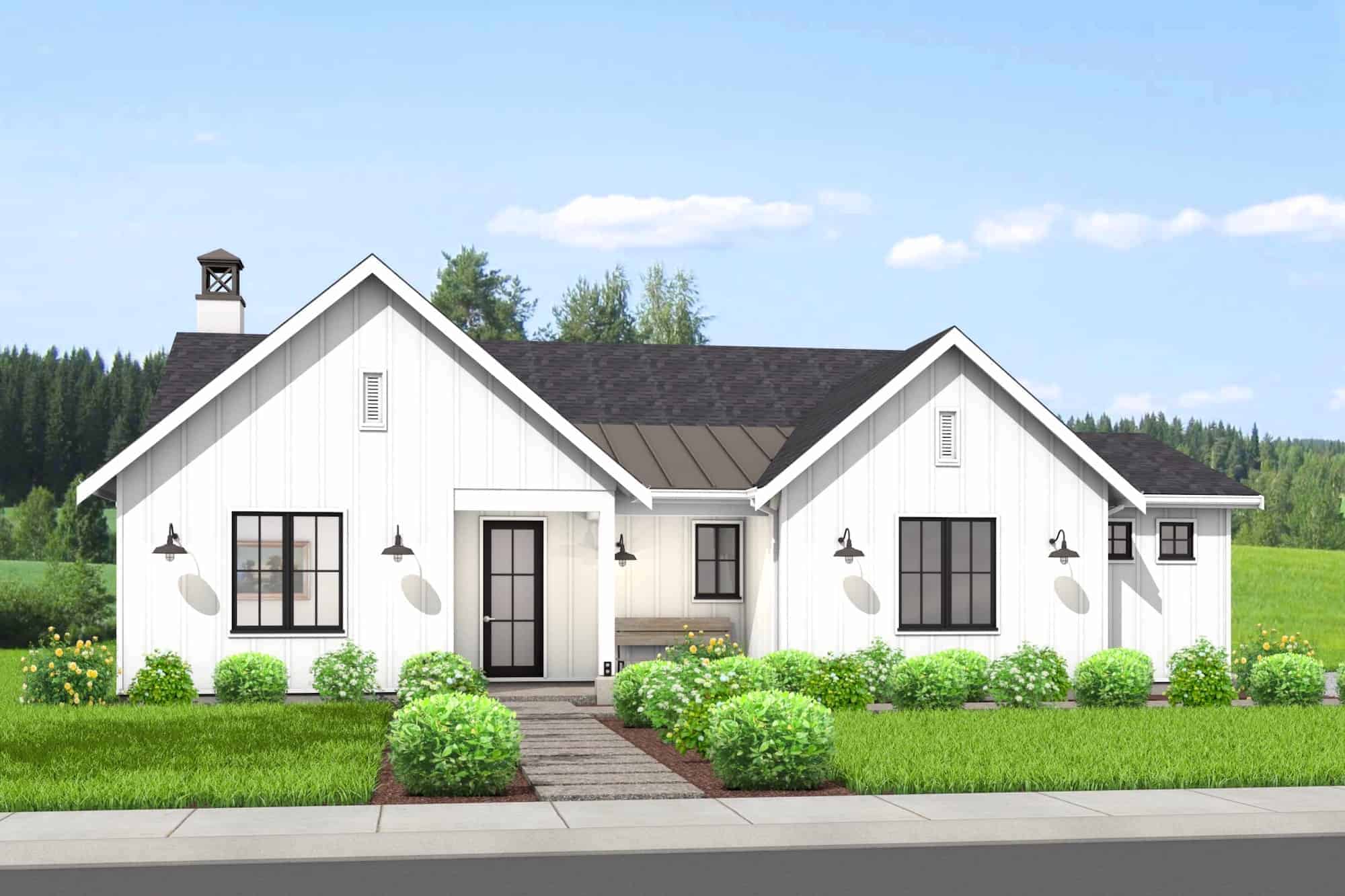 Front View of this 2-Bedroom,1500 Sq Ft Plan -211-1048