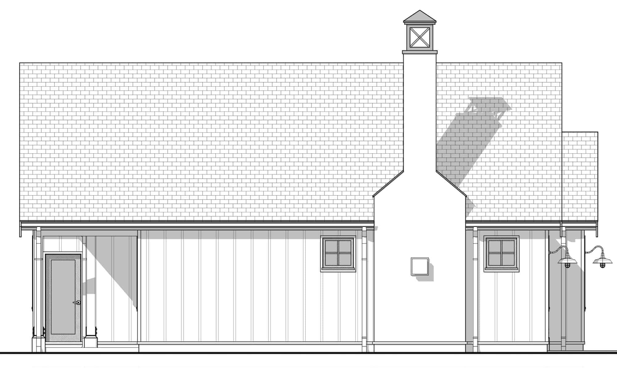 Home Plan Left Elevation of this 2-Bedroom,1600 Sq Ft Plan -211-1049