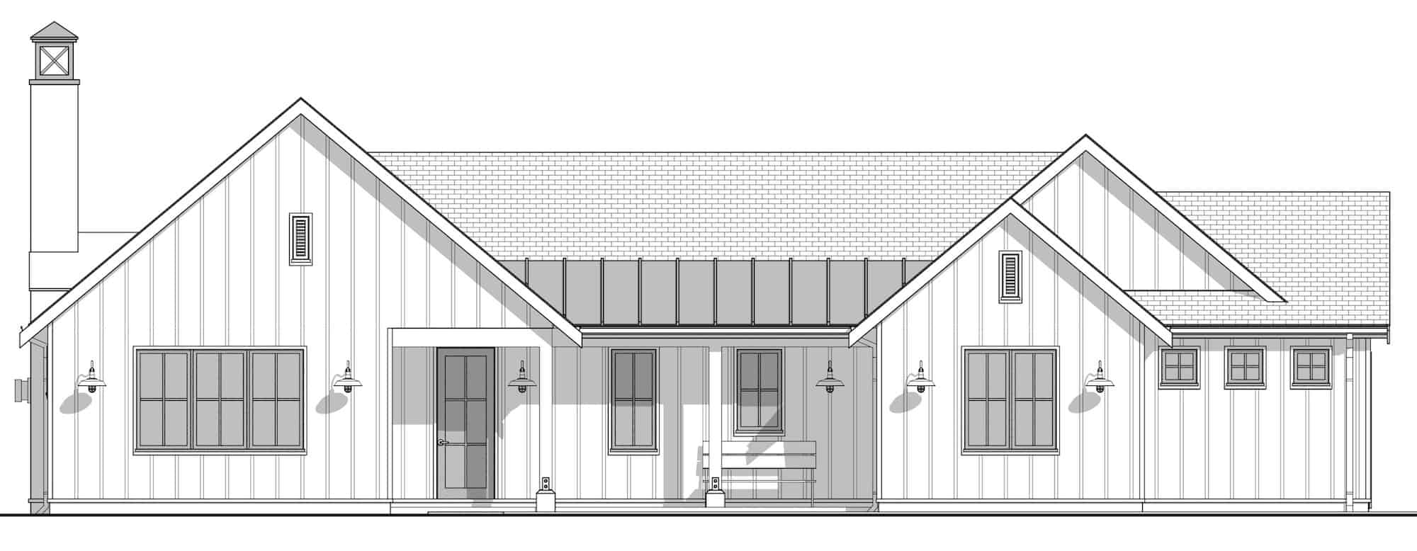 Home Plan Front Elevation of this 2-Bedroom,1600 Sq Ft Plan -211-1049