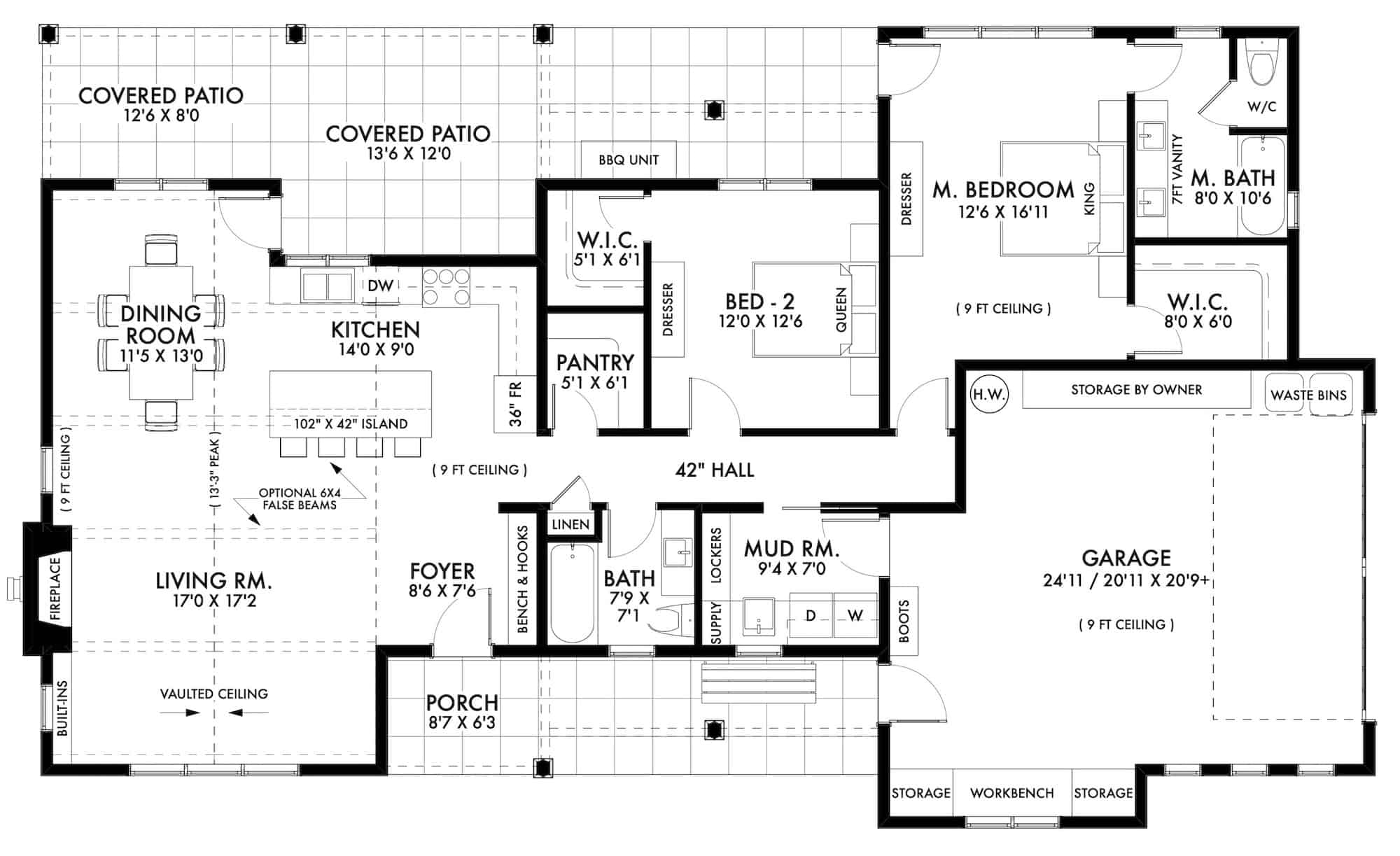 Main Level of Ranch Plan #211-1049