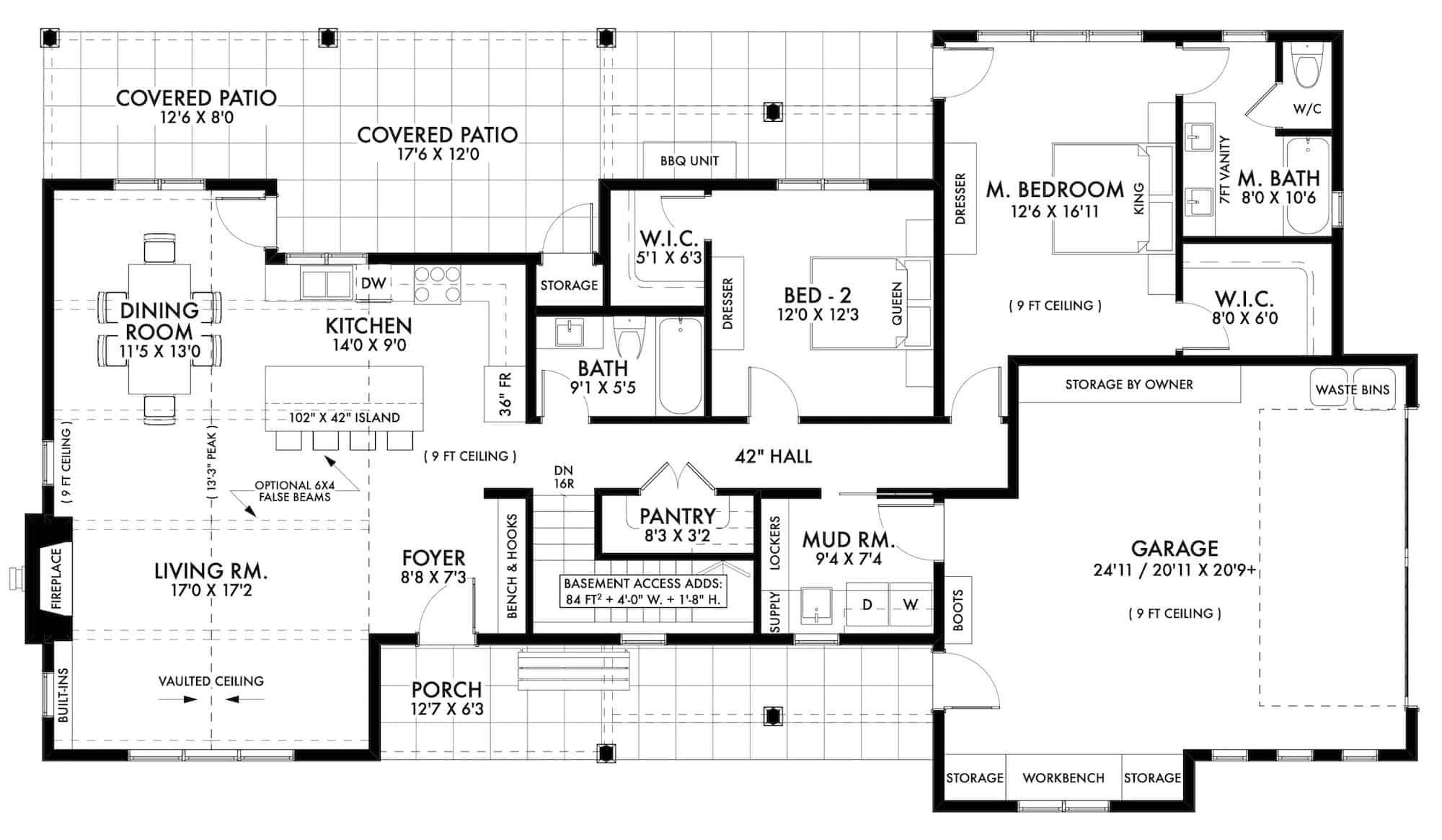 Main Level of Ranch Plan #211-1049