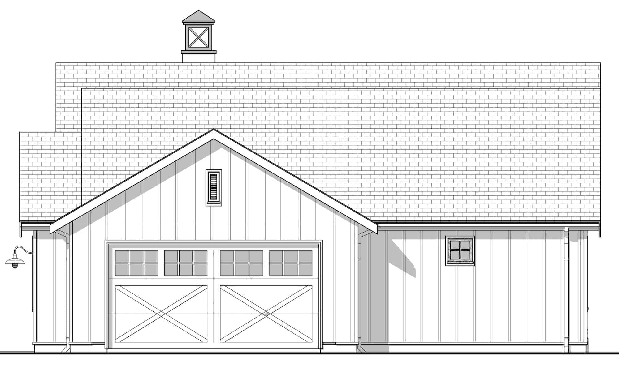Home Plan Right Elevation of this 2-Bedroom,1600 Sq Ft Plan -211-1049