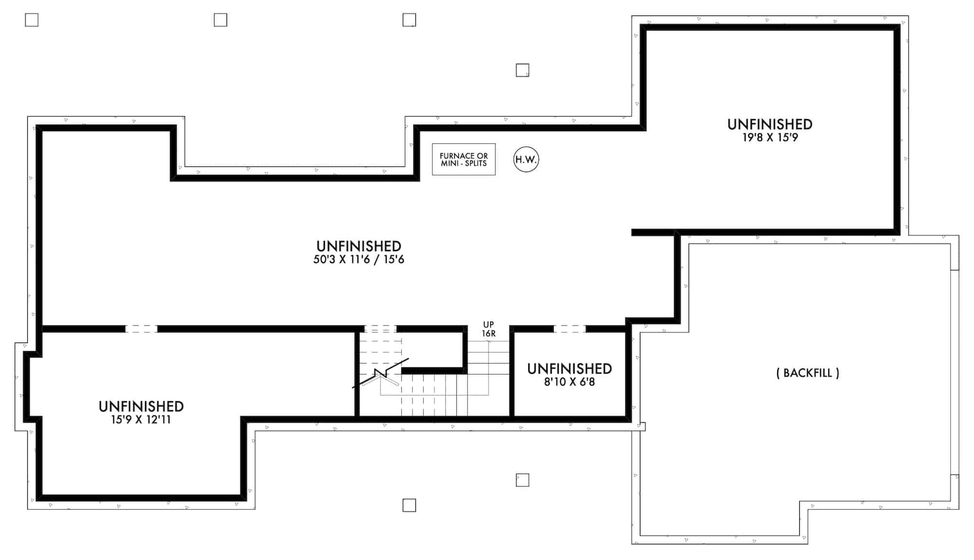 Basement of Ranch Plan #211-1049