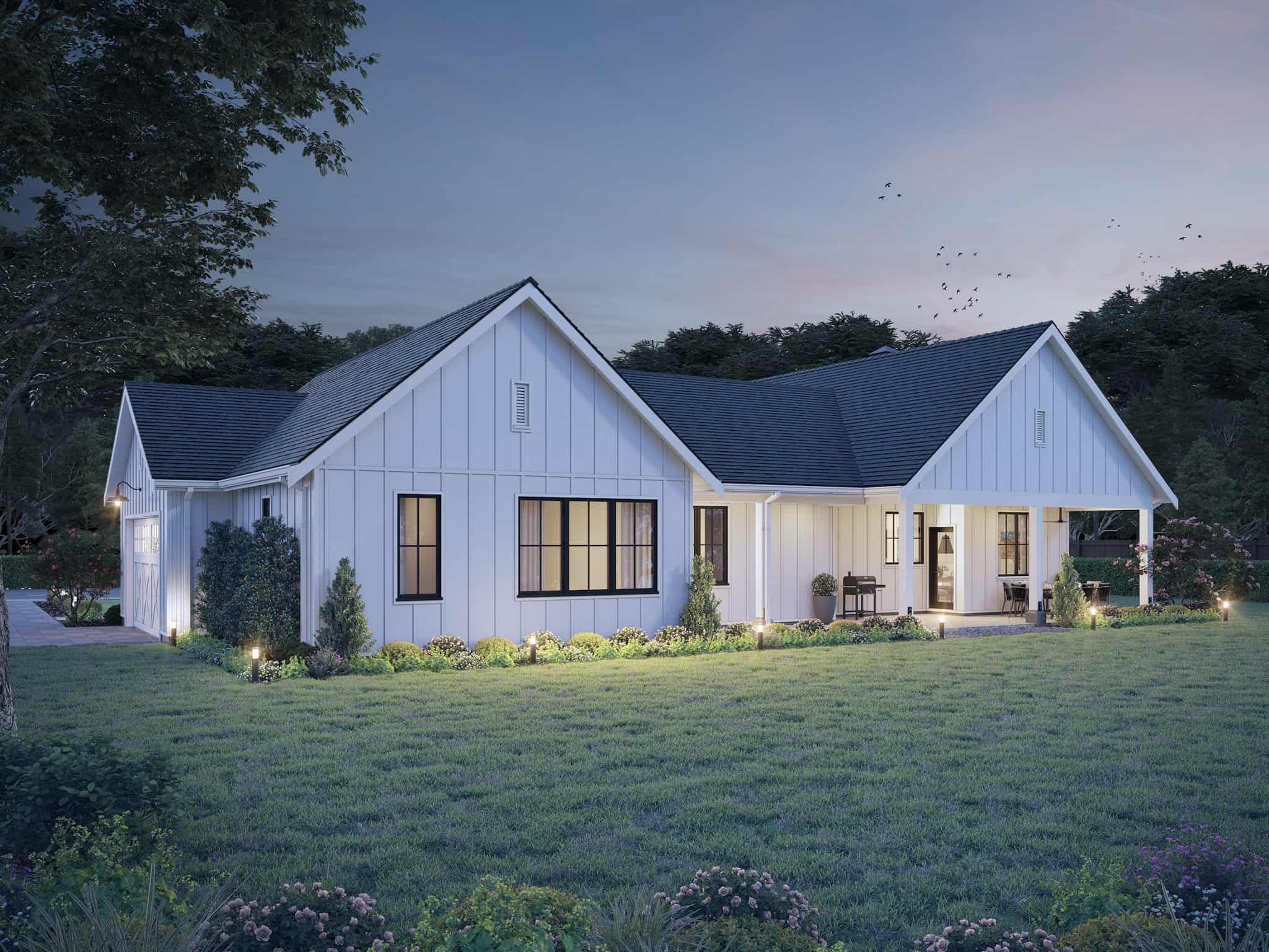 Home at Night of this 2-Bedroom,1600 Sq Ft Plan -211-1049