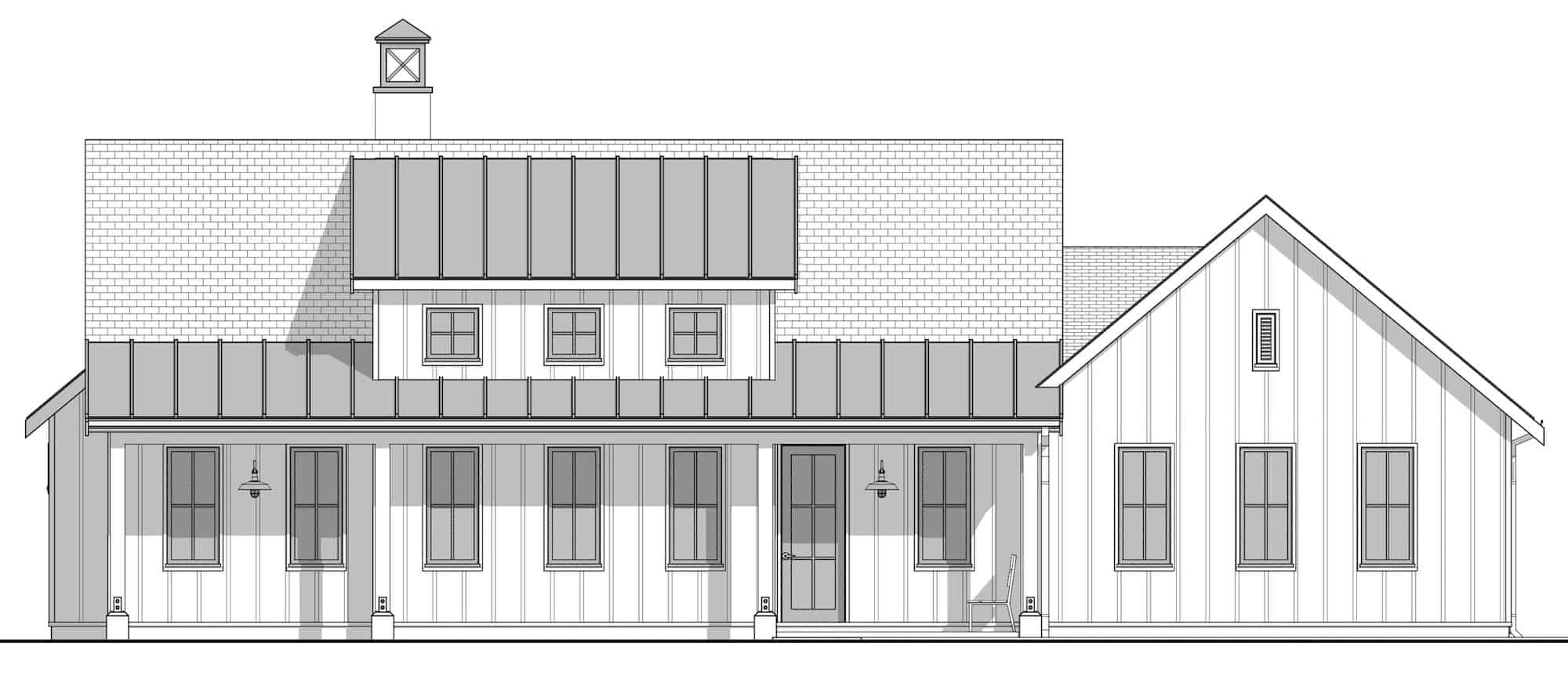 Home Plan Front Elevation of this 3-Bedroom,1700 Sq Ft Plan -211-1050
