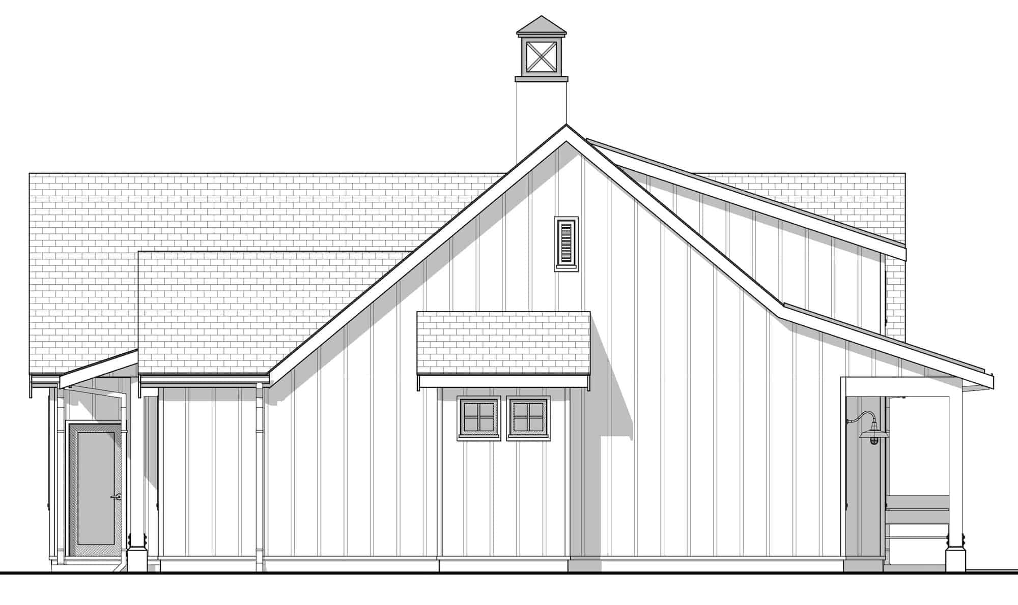 Home Plan Left Elevation of this 3-Bedroom,1700 Sq Ft Plan -211-1050