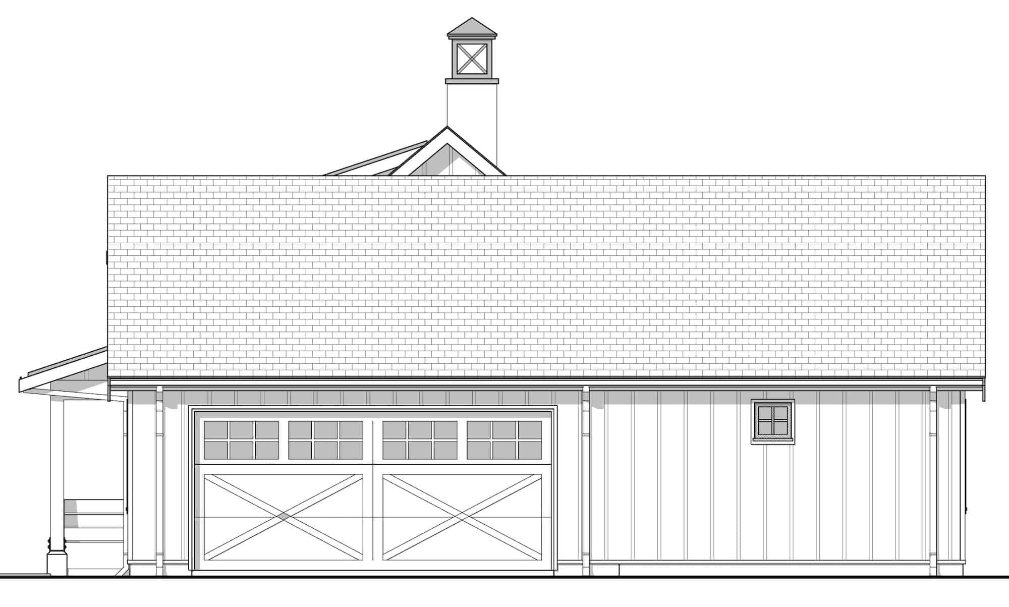 Home Plan Right Elevation of this 3-Bedroom,1700 Sq Ft Plan -211-1050
