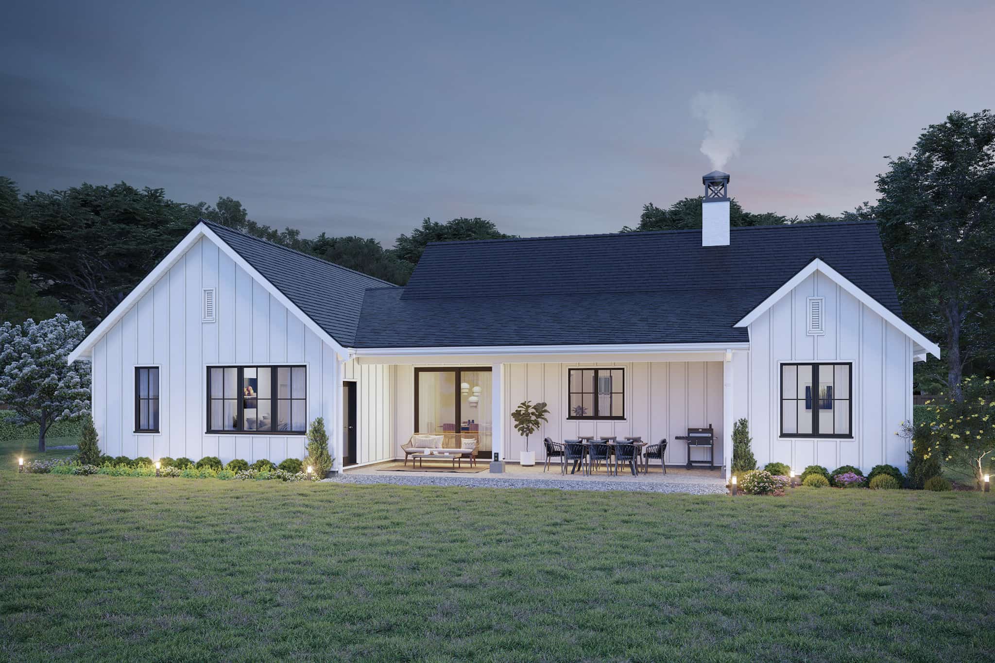 Home at Night of this 3-Bedroom,1700 Sq Ft Plan -211-1050