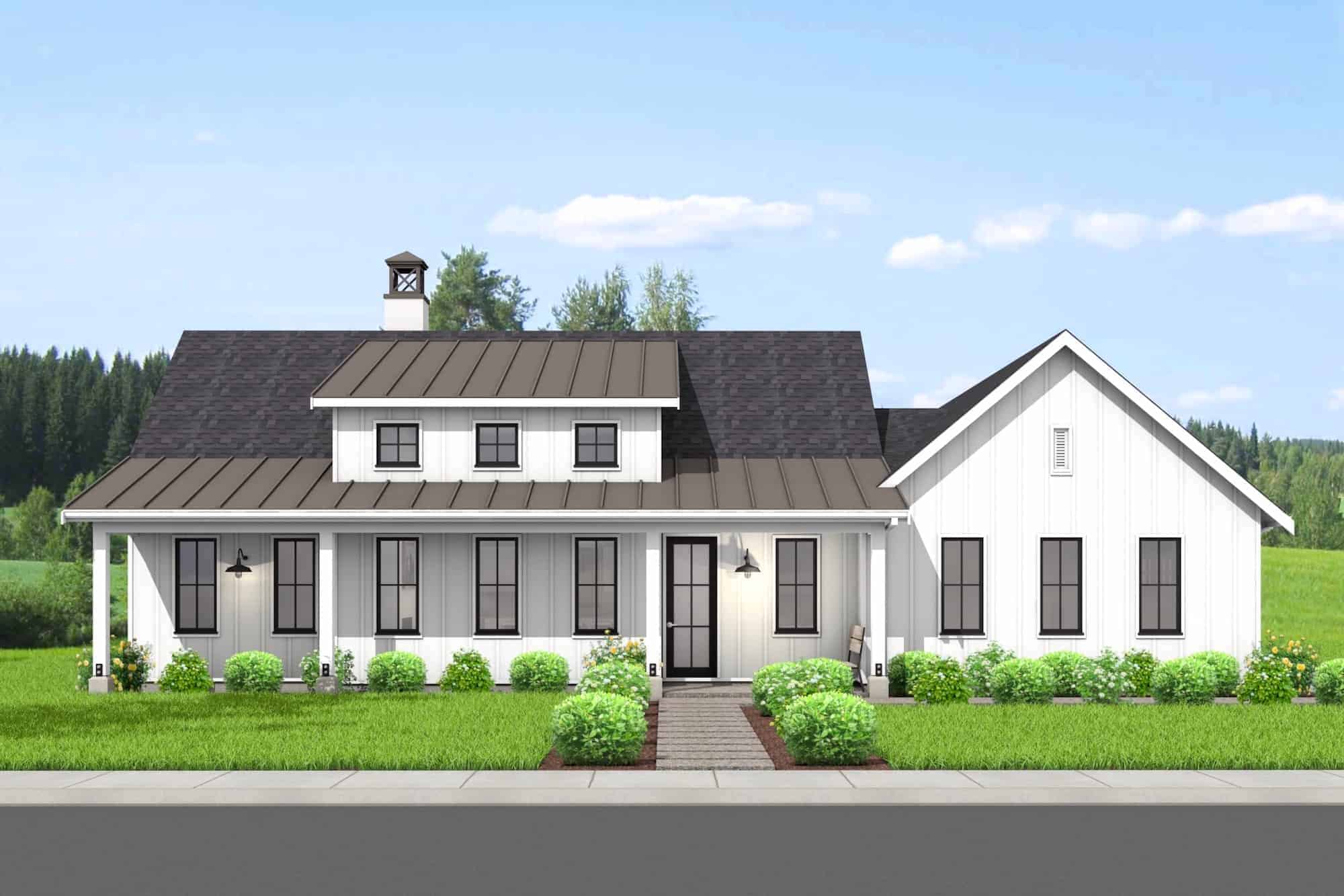 Front View of this 3-Bedroom,1700 Sq Ft Plan -211-1050