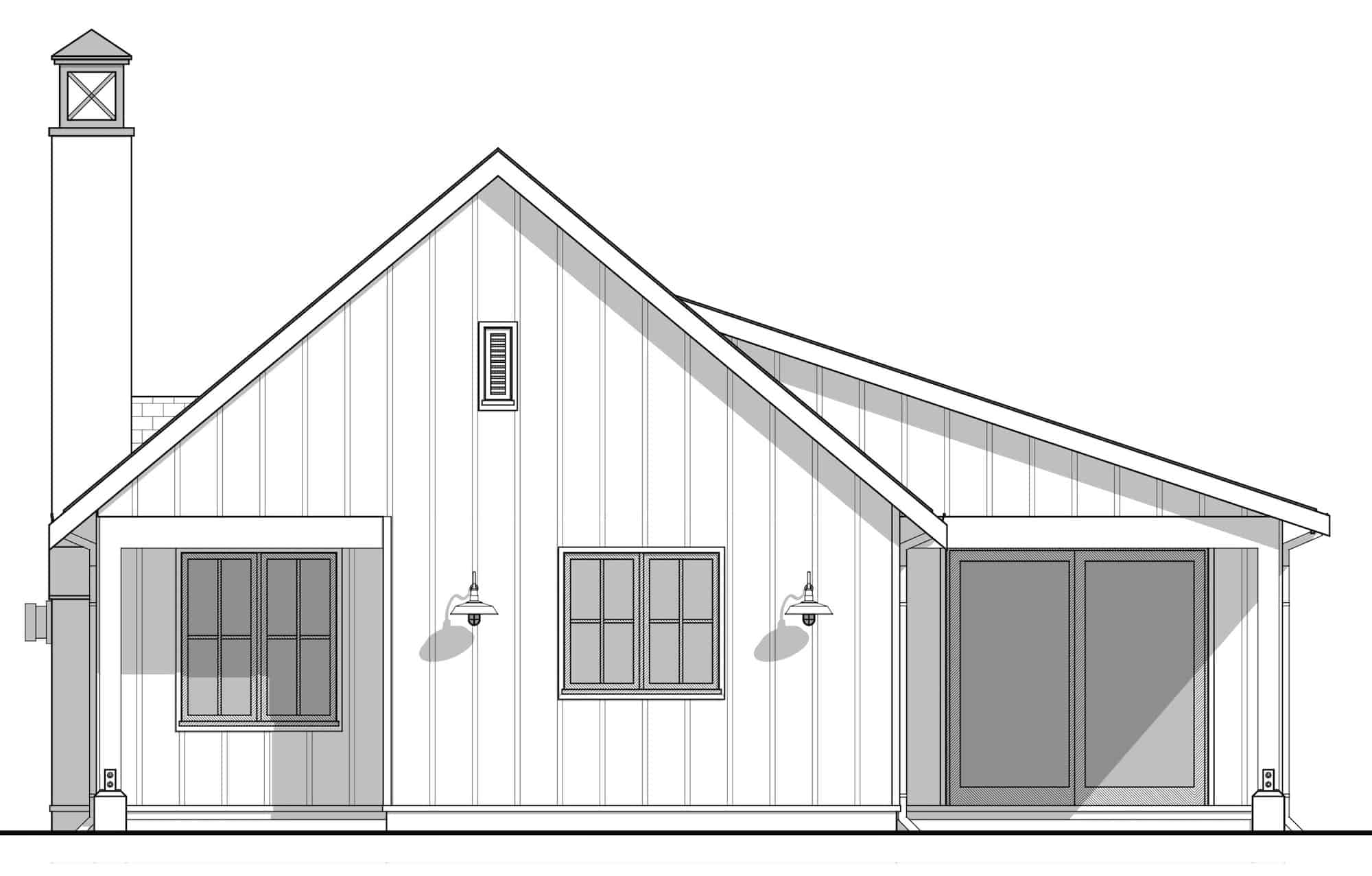 Home Plan Front Elevation of this 3-Bedroom,1233 Sq Ft Plan -211-1051
