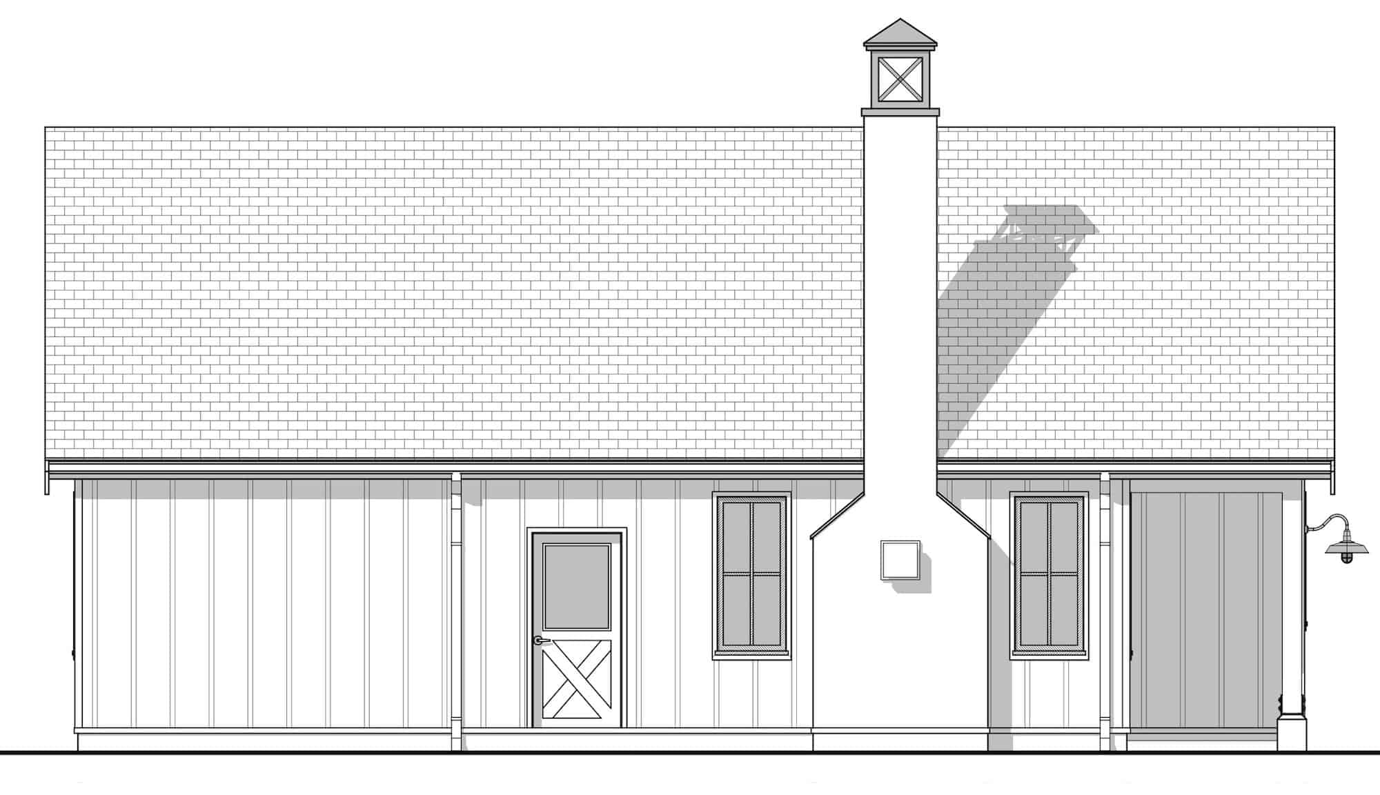 Home Plan Left Elevation of this 3-Bedroom,1233 Sq Ft Plan -211-1051
