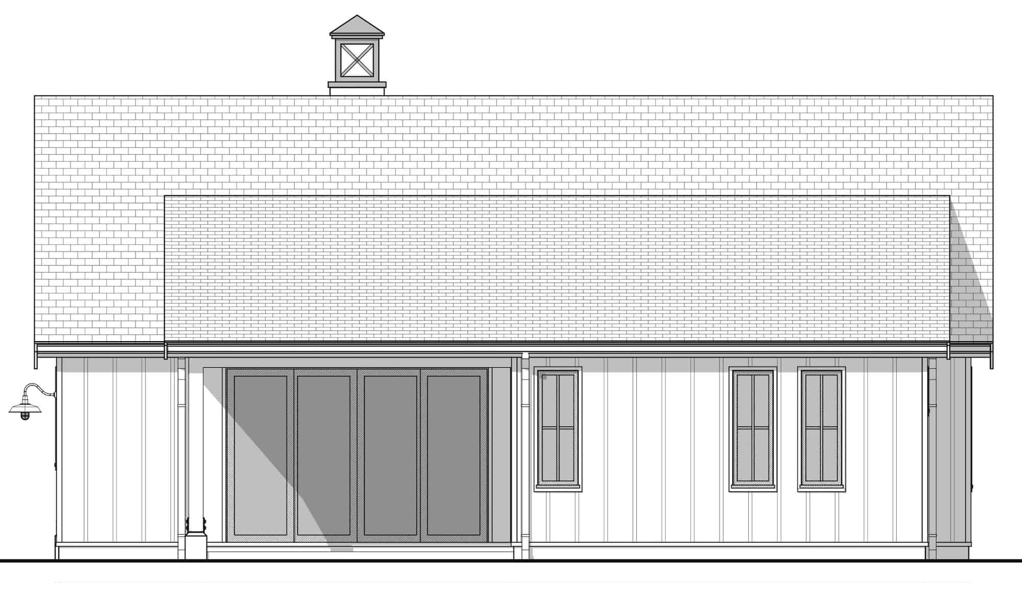 Home Plan Right Elevation of this 3-Bedroom,1233 Sq Ft Plan -211-1051