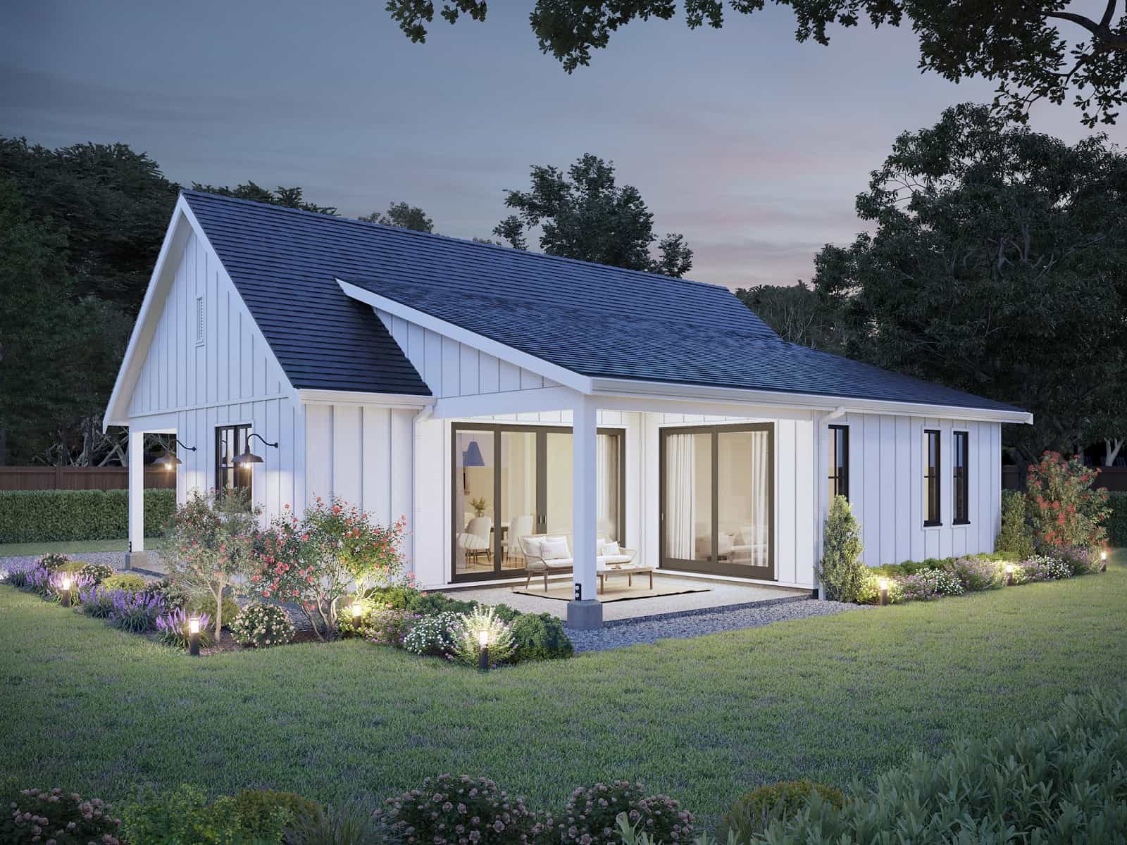 Home at Night of this 3-Bedroom,1233 Sq Ft Plan -211-1051