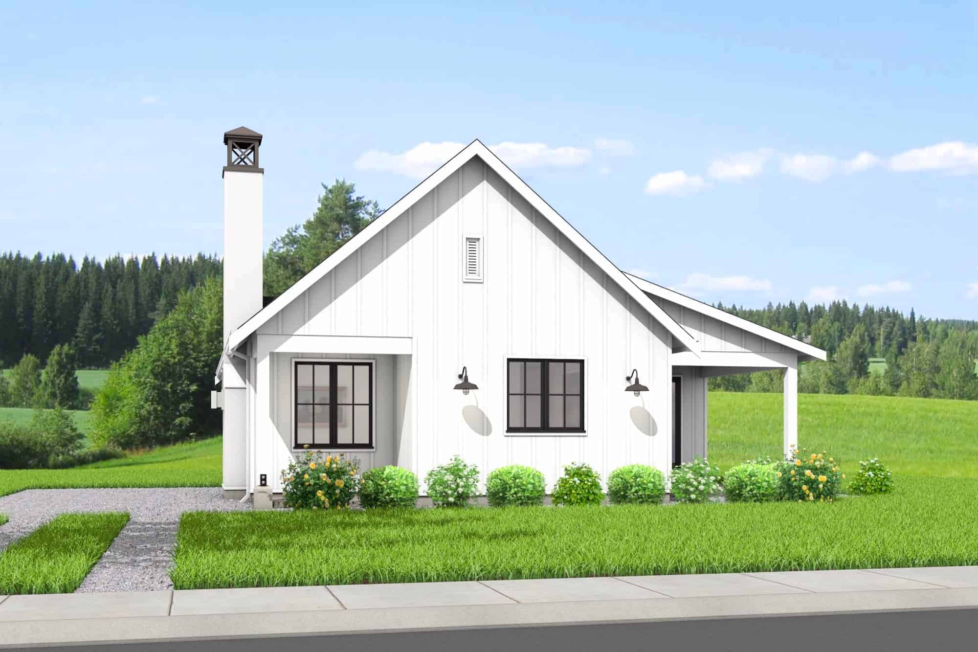 Front View of this 3-Bedroom,1233 Sq Ft Plan -211-1051