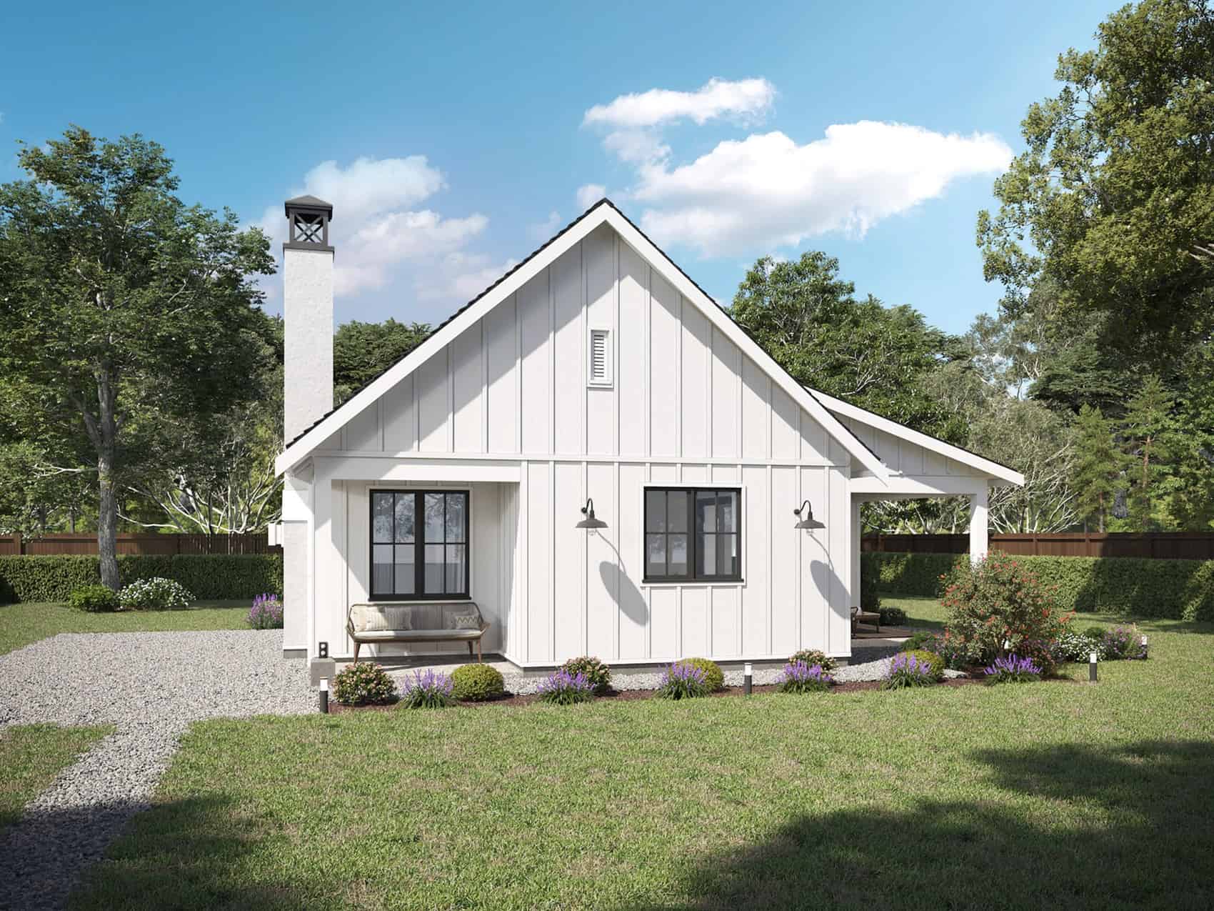 Front elevation of Cottage home (ThePlanCollection: House Plan #211-1051)