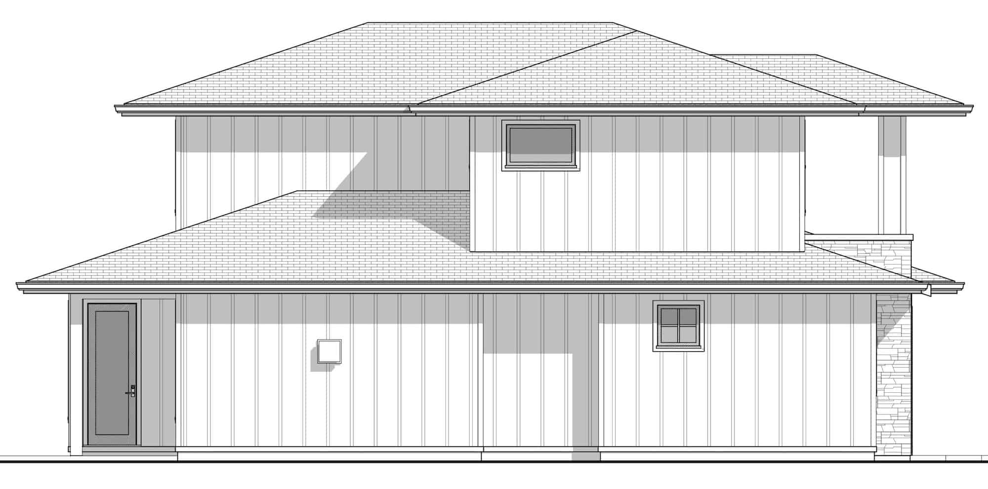 Home Plan Left Elevation of this 3-Bedroom,1233 Sq Ft Plan -211-1052