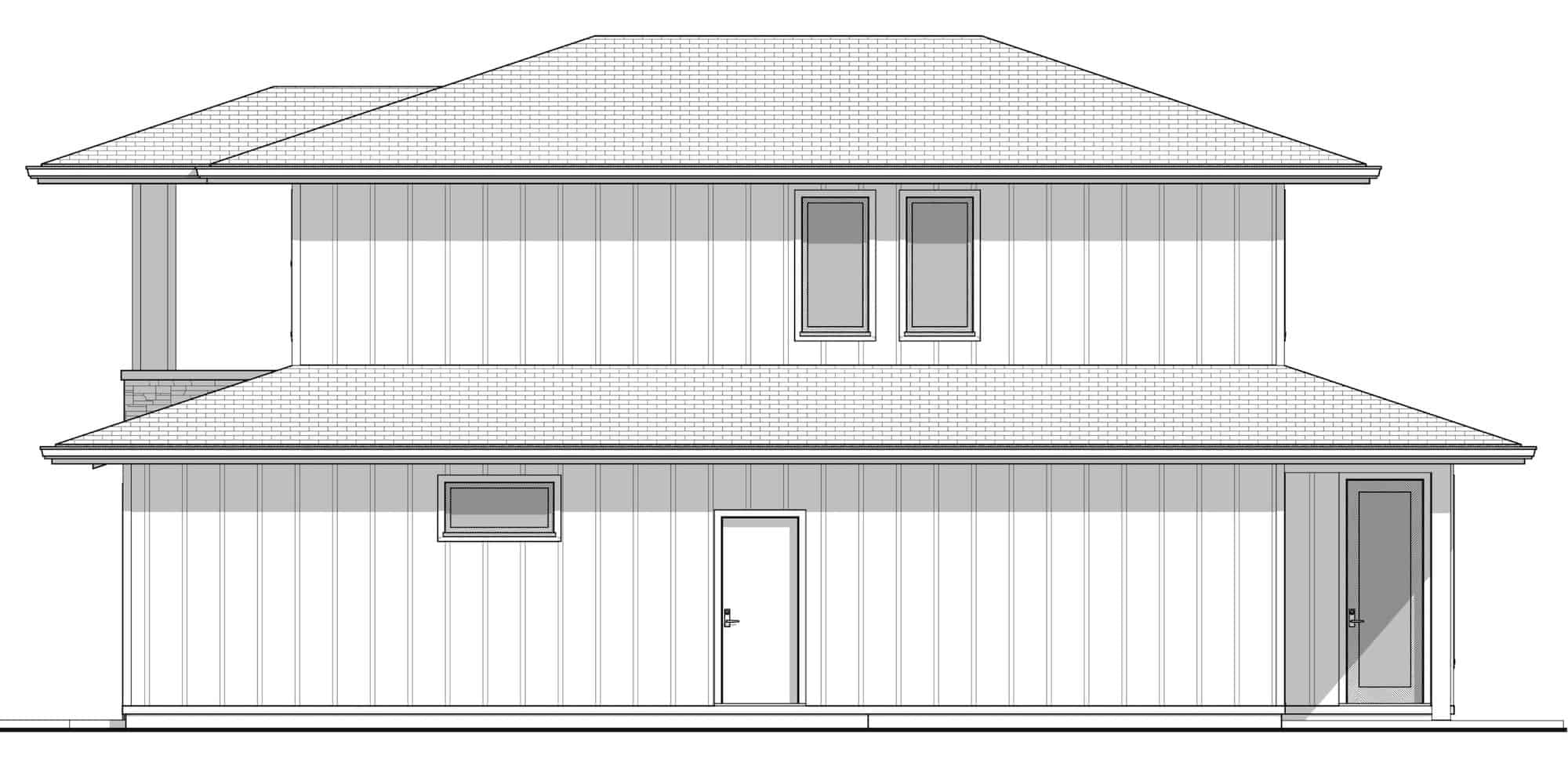 Home Plan Right Elevation of this 3-Bedroom,1233 Sq Ft Plan -211-1052