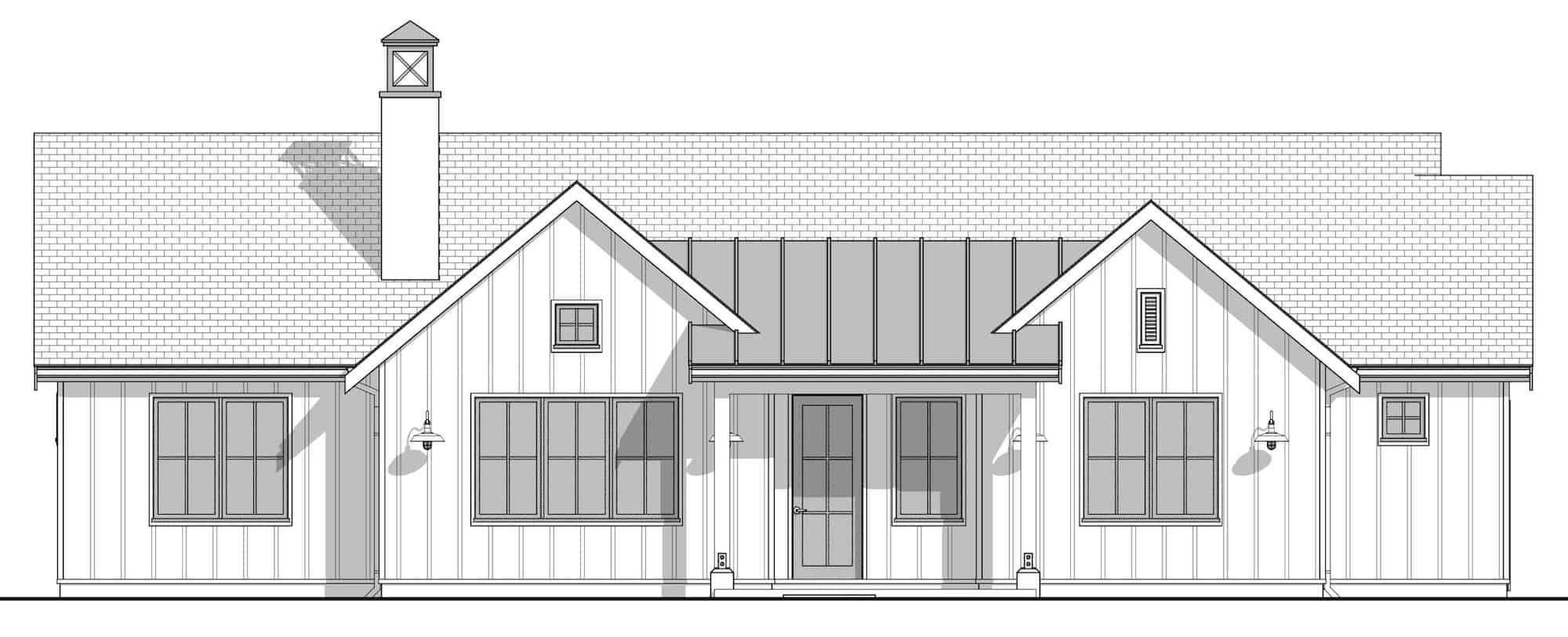 Home Plan Front Elevation of this 3-Bedroom,1626 Sq Ft Plan -211-1053