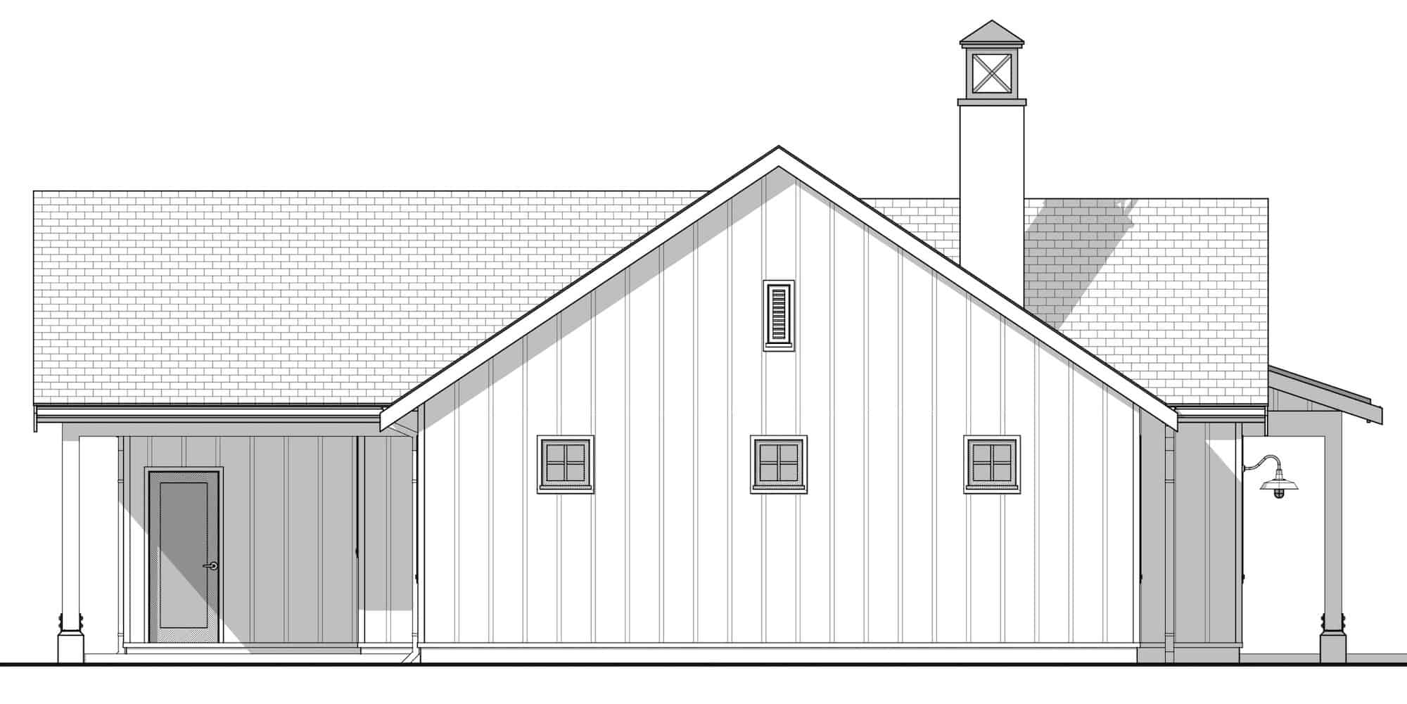 Home Plan Left Elevation of this 3-Bedroom,1626 Sq Ft Plan -211-1053