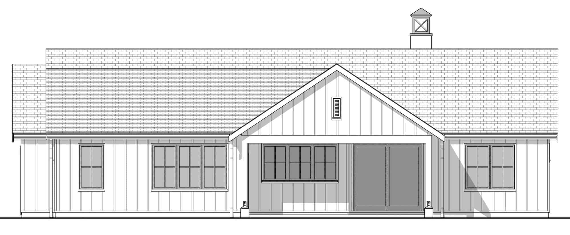 Home Plan Rear Elevation of this 3-Bedroom,1626 Sq Ft Plan -211-1053