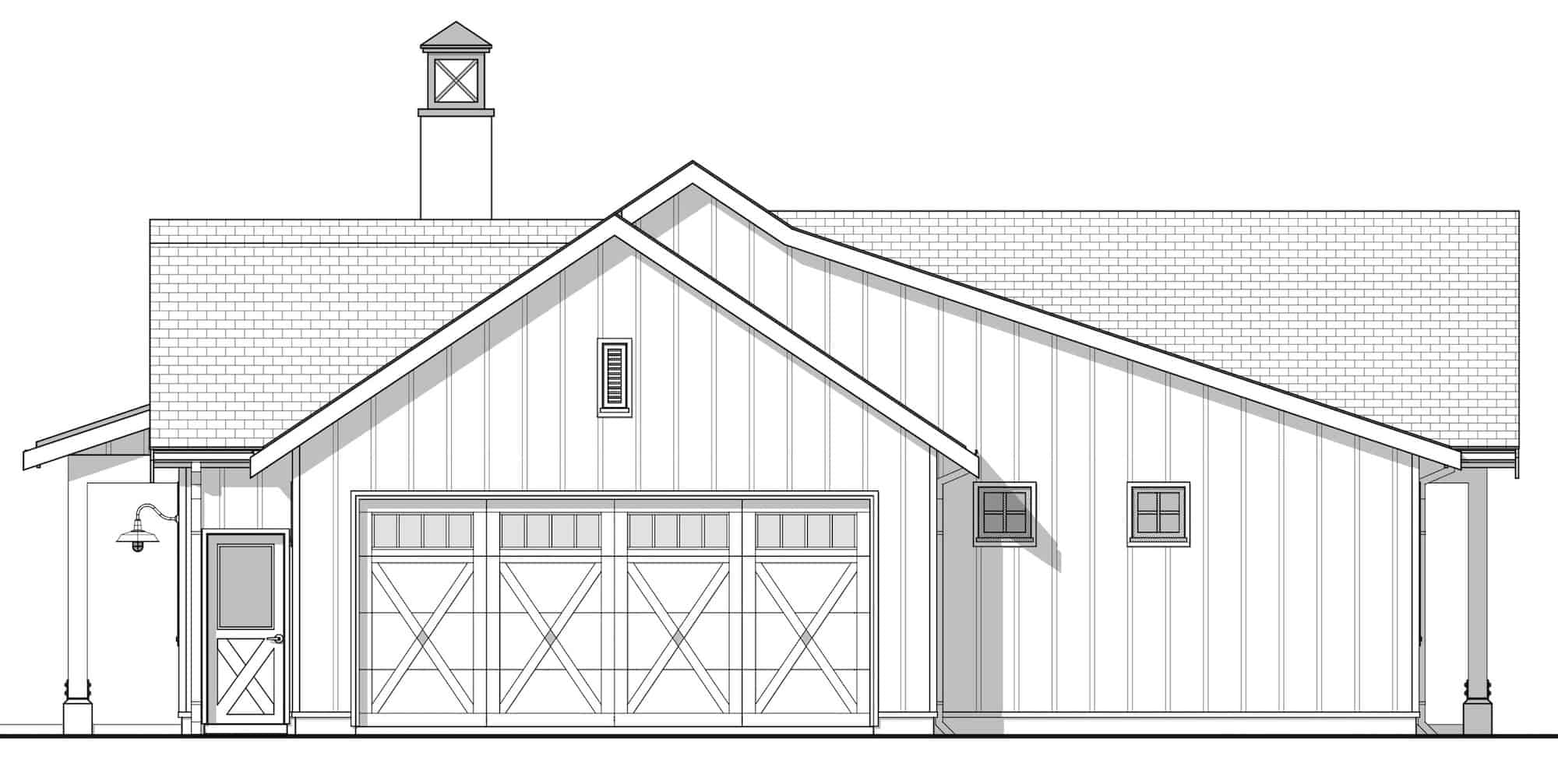 Home Plan Right Elevation of this 3-Bedroom,1626 Sq Ft Plan -211-1053