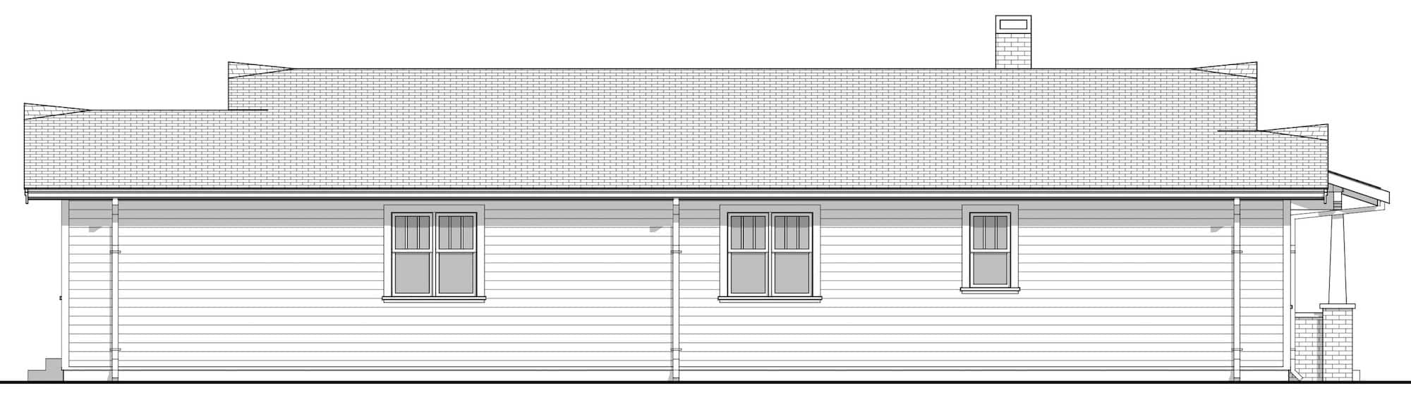 Home Plan Left Elevation of this 3-Bedroom,1540 Sq Ft Plan -211-1054
