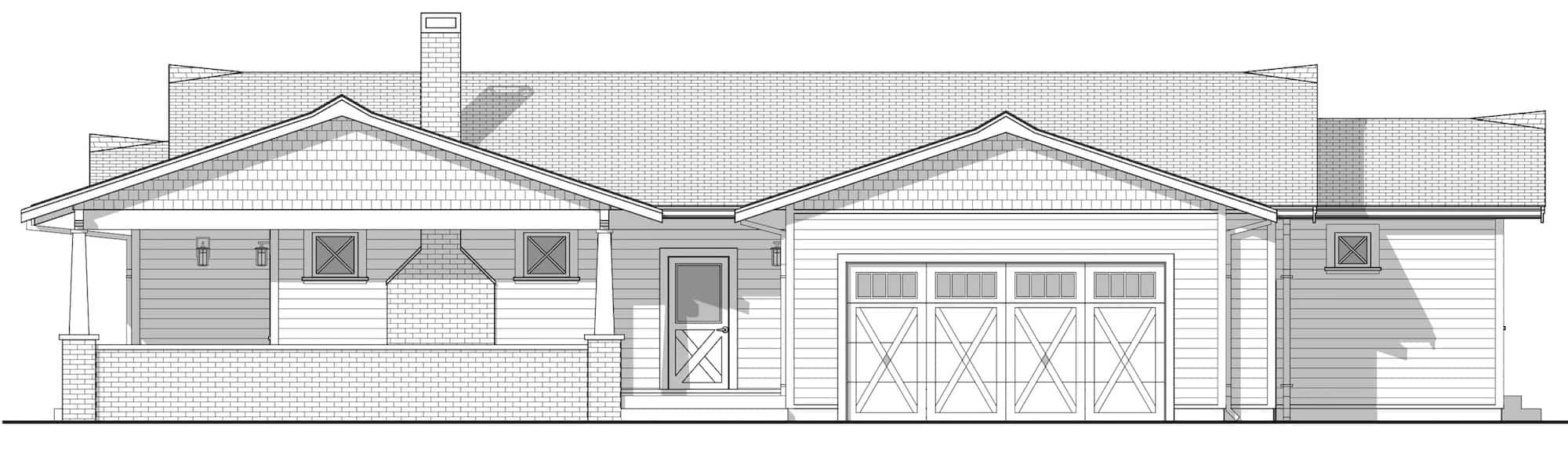 Home Plan Right Elevation of this 3-Bedroom,1540 Sq Ft Plan -211-1054