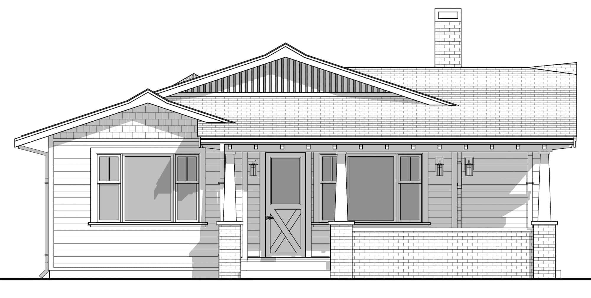 Home Plan Front Elevation of this 3-Bedroom,1540 Sq Ft Plan -211-1054