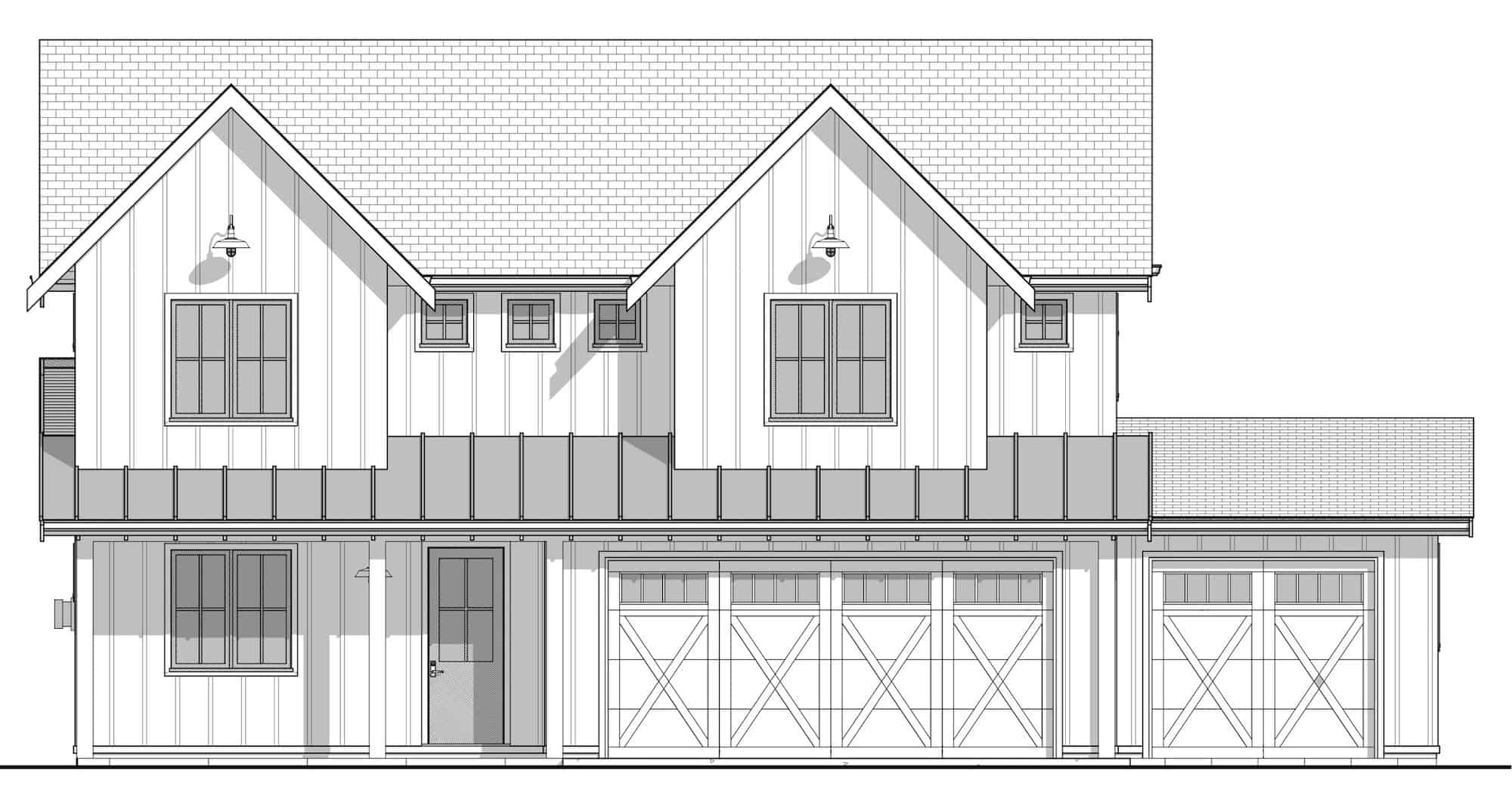 Home Plan Front Elevation of this 4-Bedroom,2421 Sq Ft Plan -211-1055