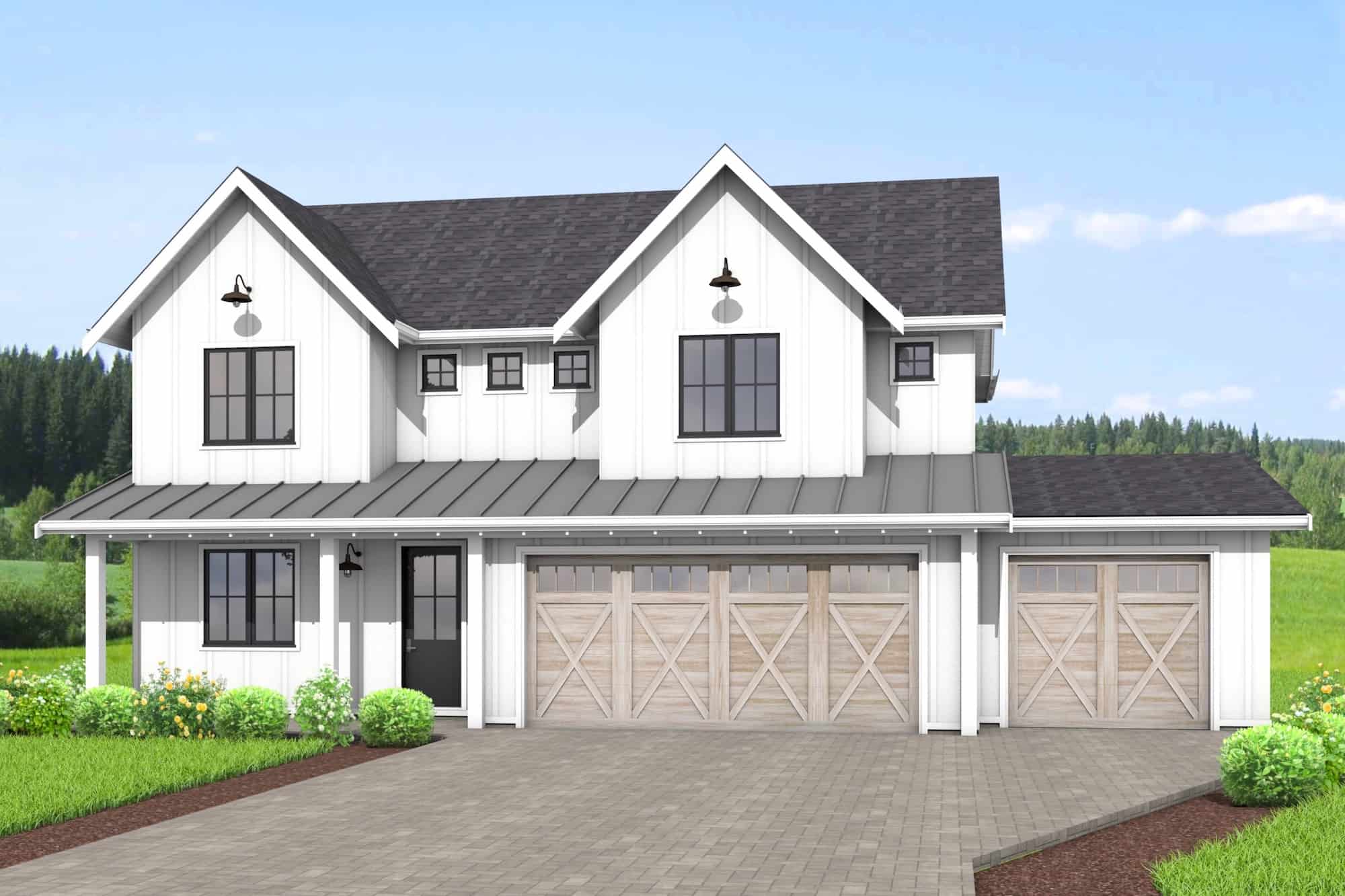 Front View of this 4-Bedroom, 2421 Sq Ft Plan - 211-1055