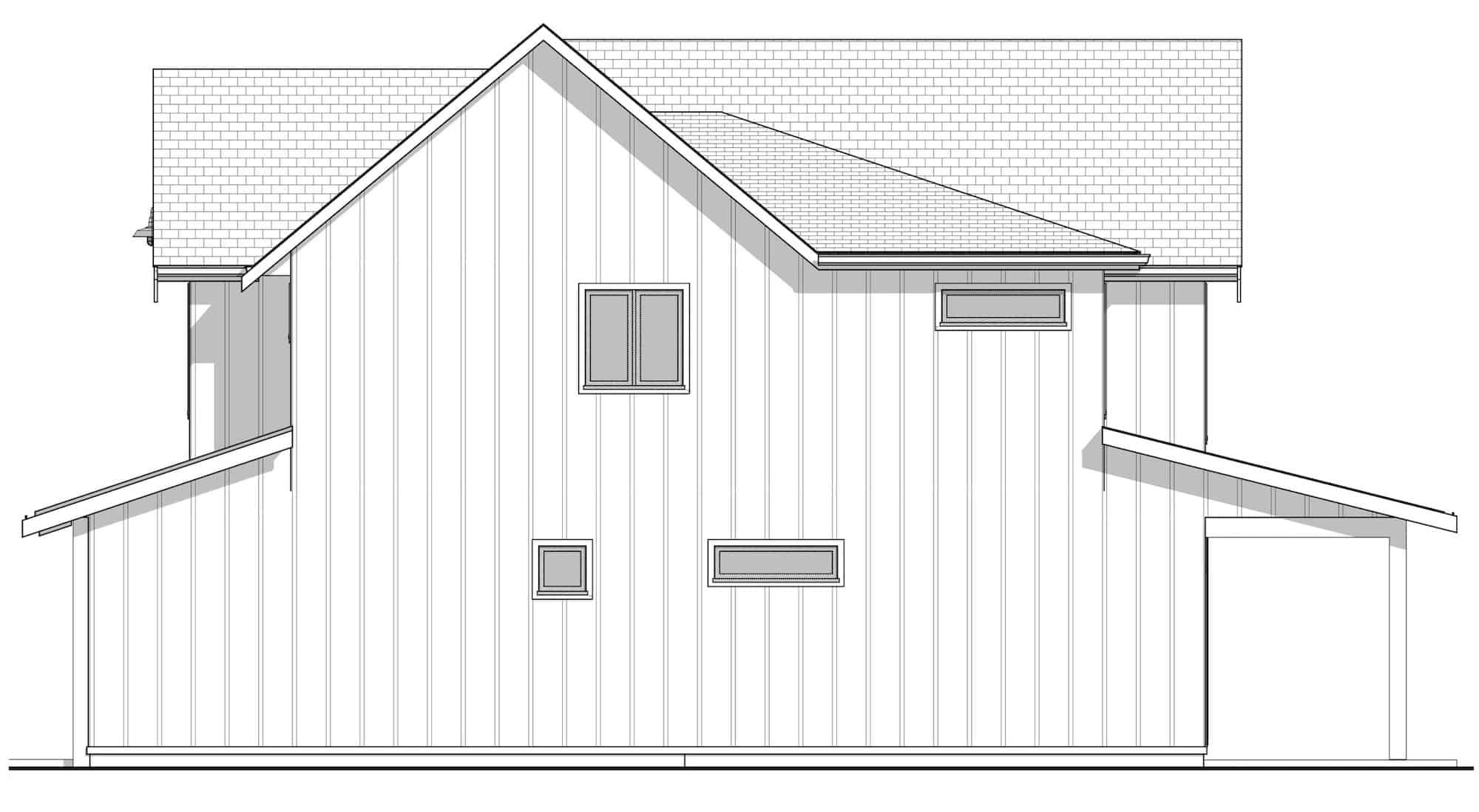 Home Plan Right Elevation of this 4-Bedroom,2421 Sq Ft Plan -211-1055