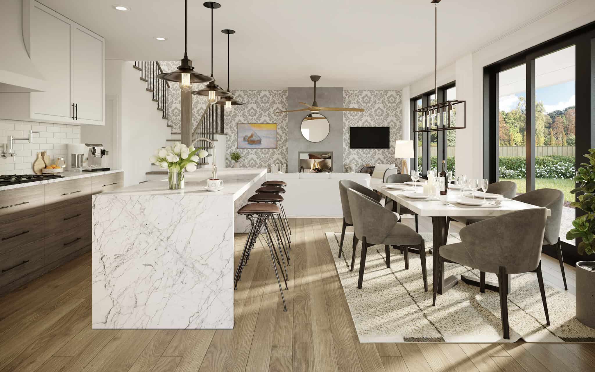 Kitchen: Kitchen Island of this 6-Bedroom,2421 Sq Ft Plan -211-1055