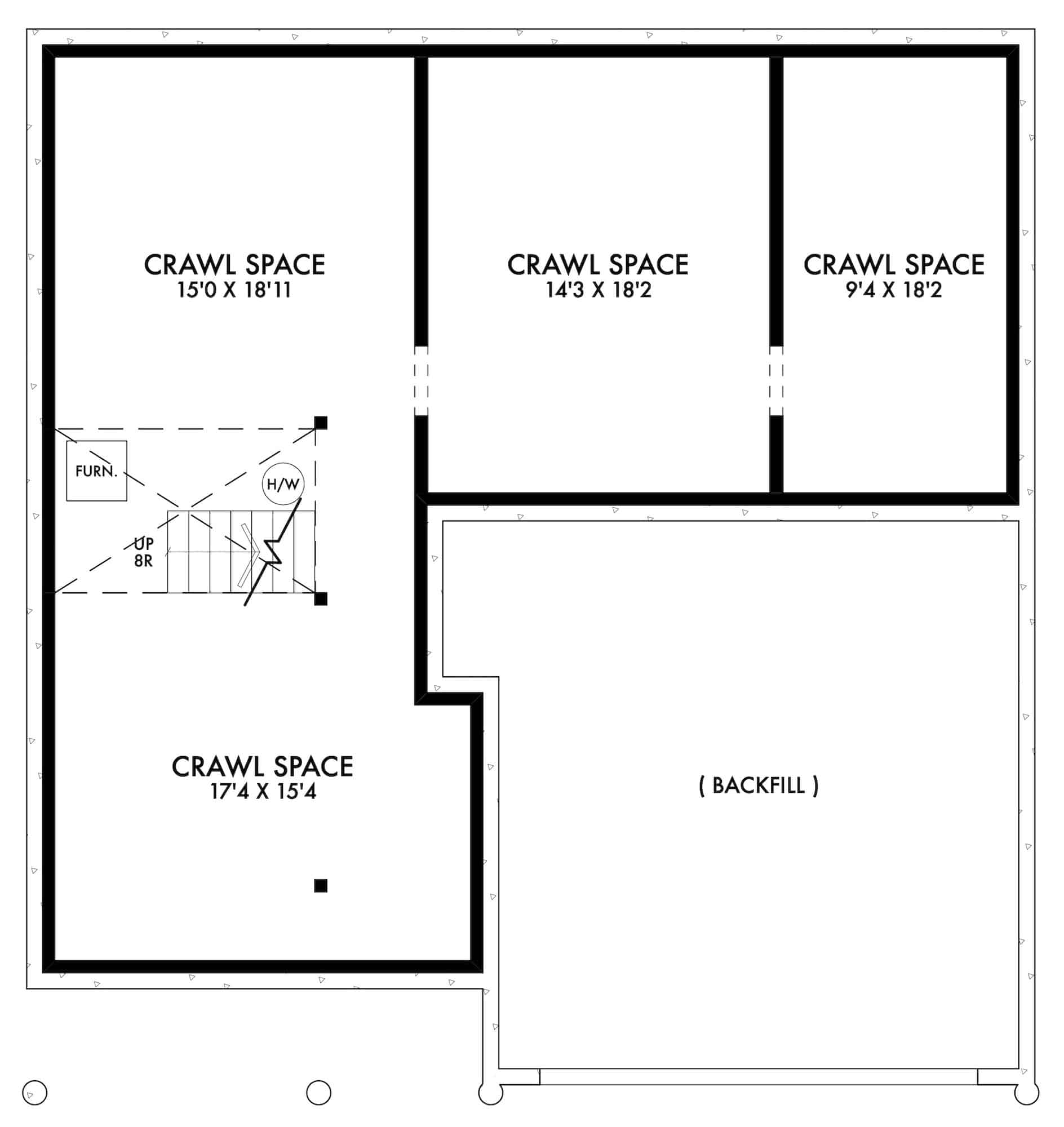 Basement of Farmhouse Plan #211-1055
