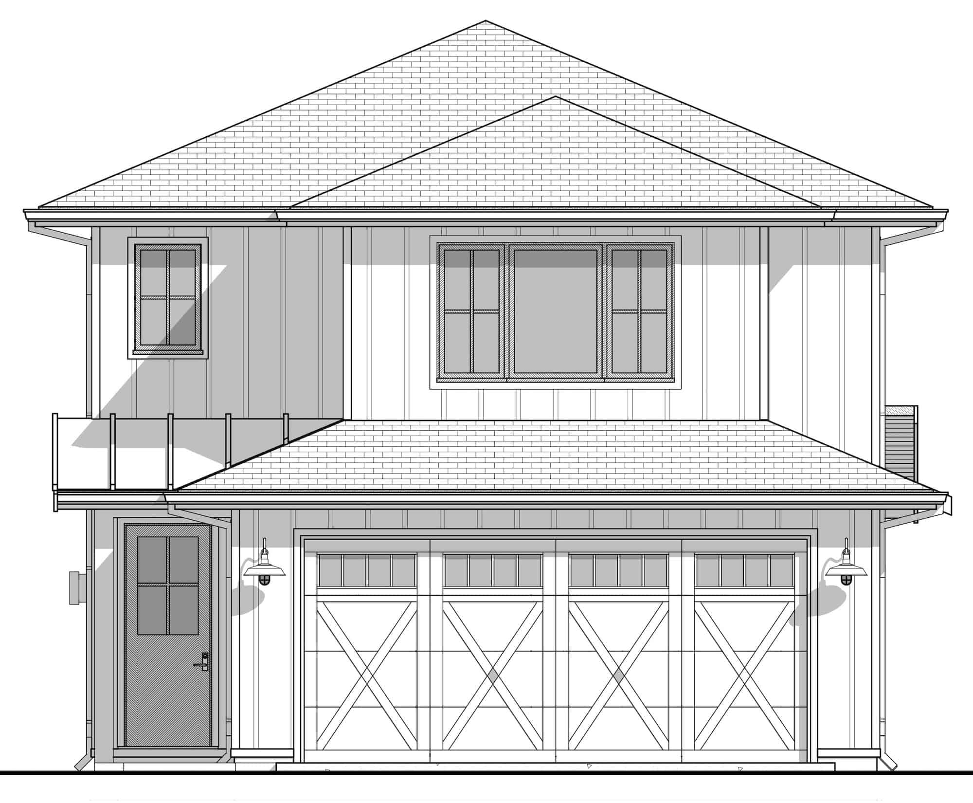 Home Plan Front Elevation of this 3-Bedroom,1717 Sq Ft Plan -211-1056