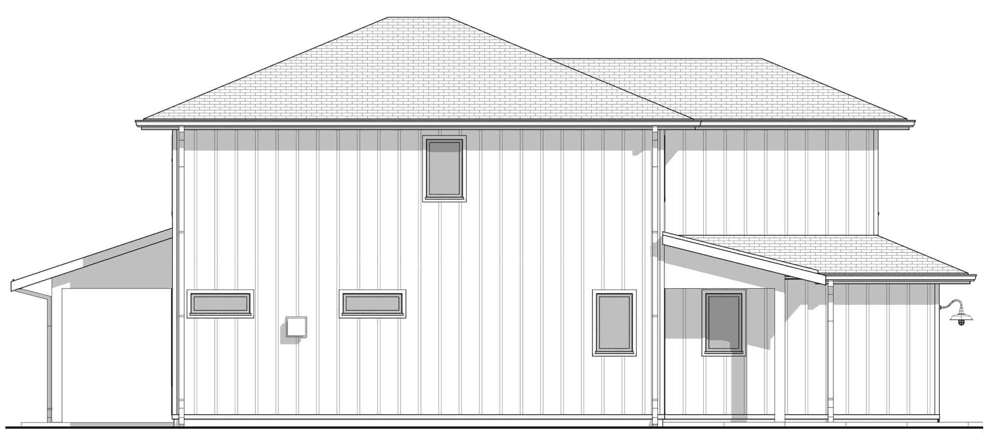 Home Plan Left Elevation of this 3-Bedroom,1717 Sq Ft Plan -211-1056