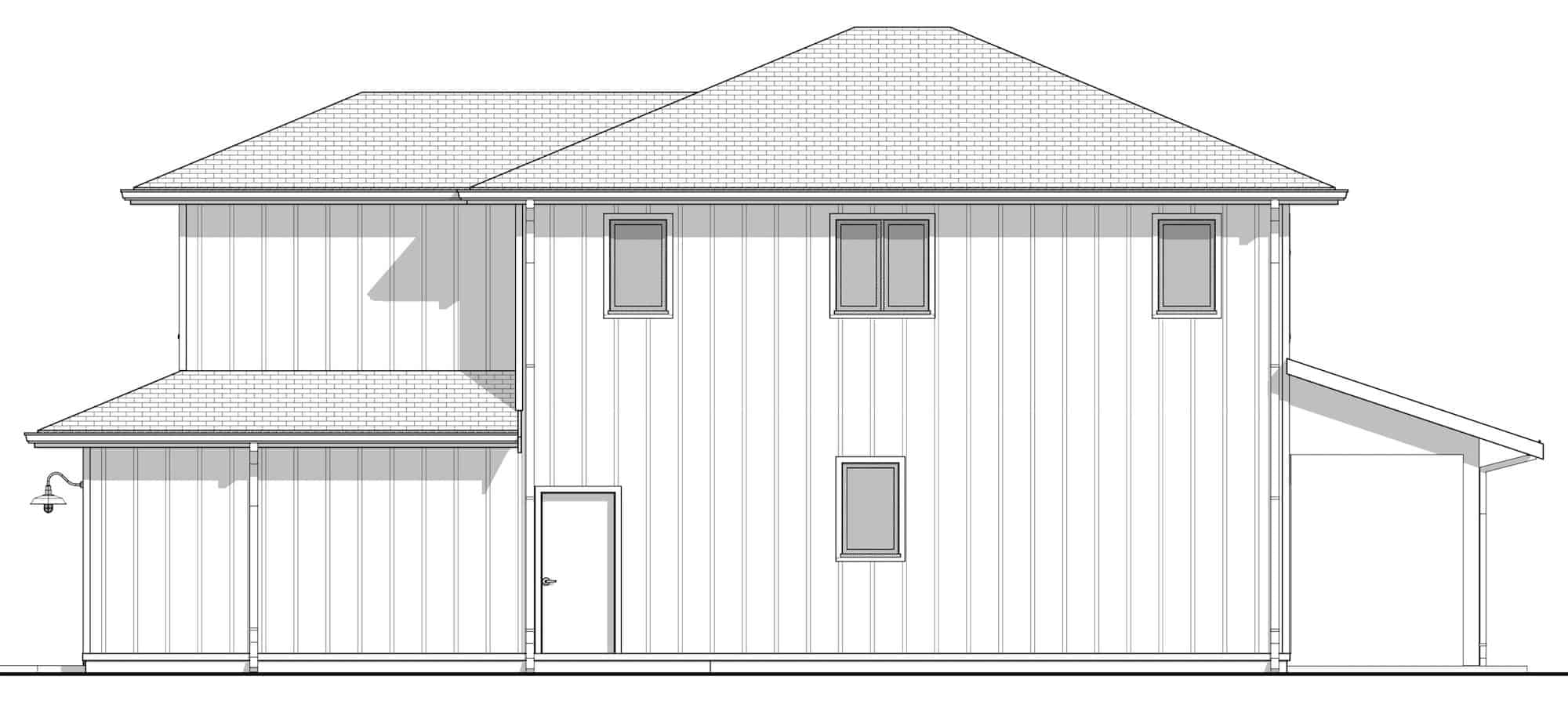 Home Plan Right Elevation of this 3-Bedroom,1717 Sq Ft Plan -211-1056